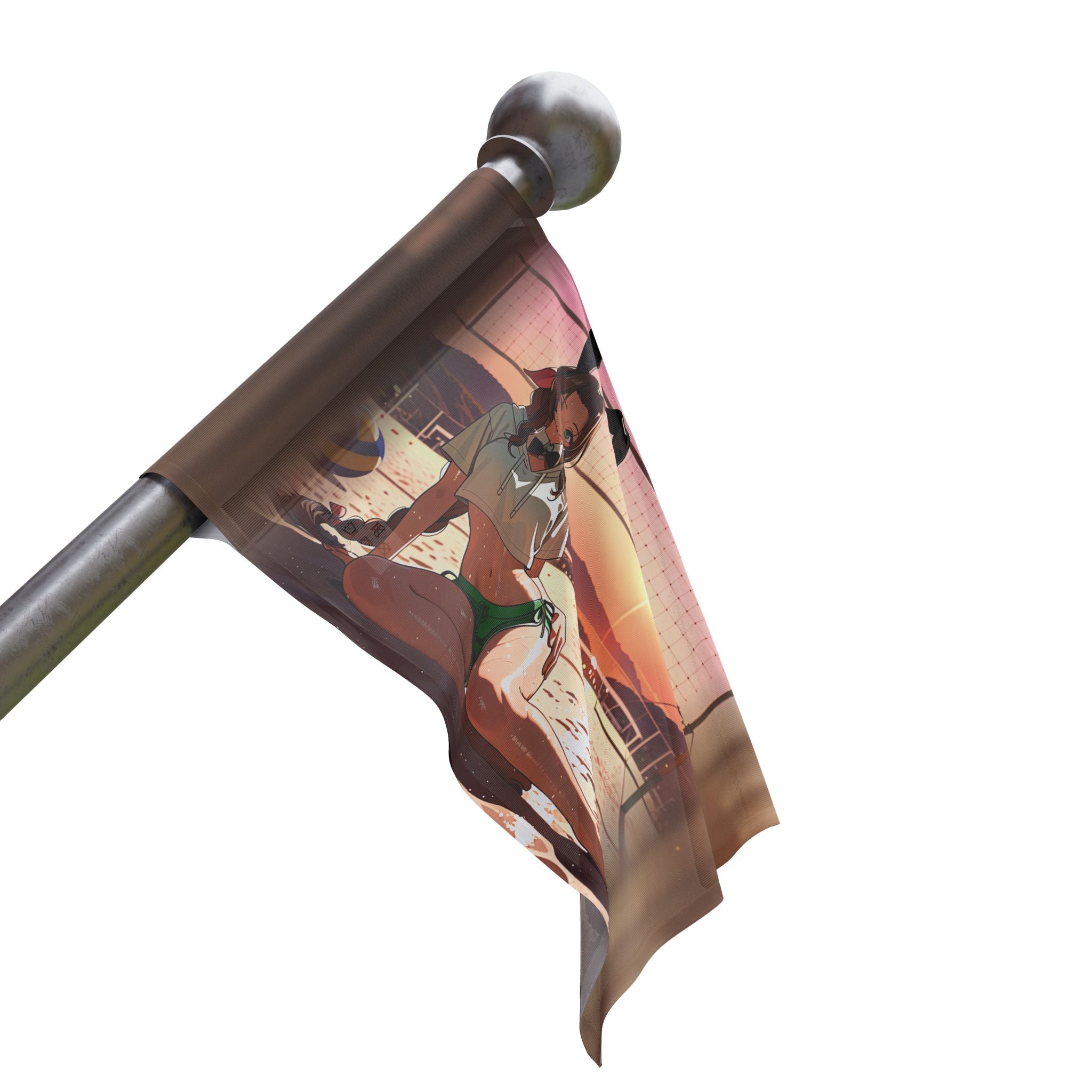 Aerith FF7 Anime Wall Flag Beach Bunny Pinup Banner — Bunny Girls Pt. 8