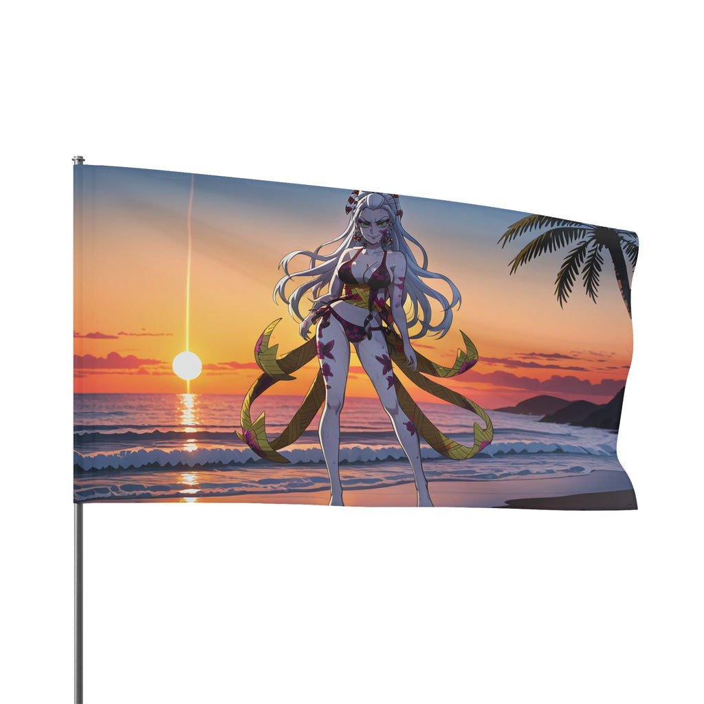Daki Demon Slayer Spicy Wall Flag Sunset Beach Pinup — Beach Babes Pt. 2