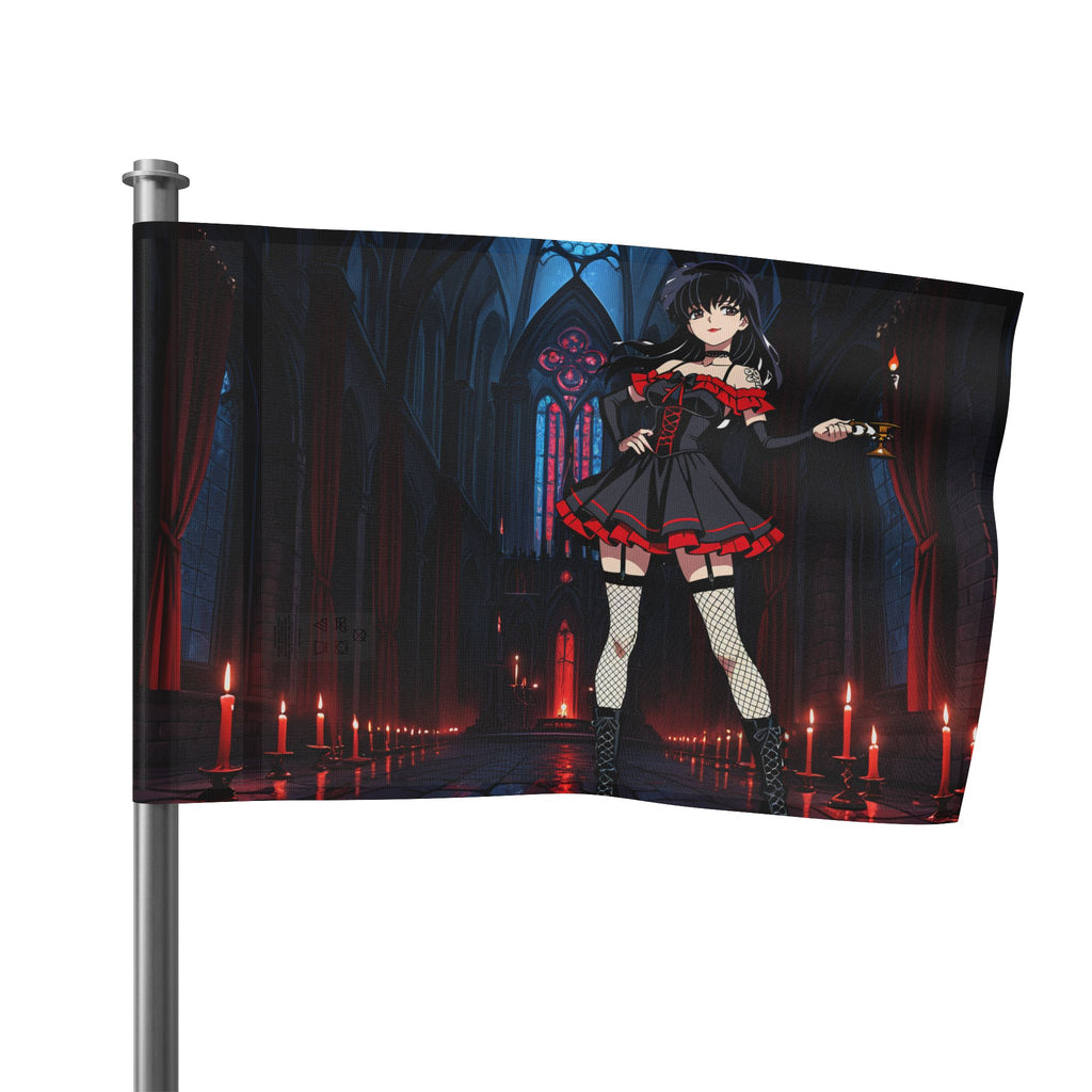 Kagome Inuyasha Spicy Gothic Pinup Anime Wall Flag | Dark Banner