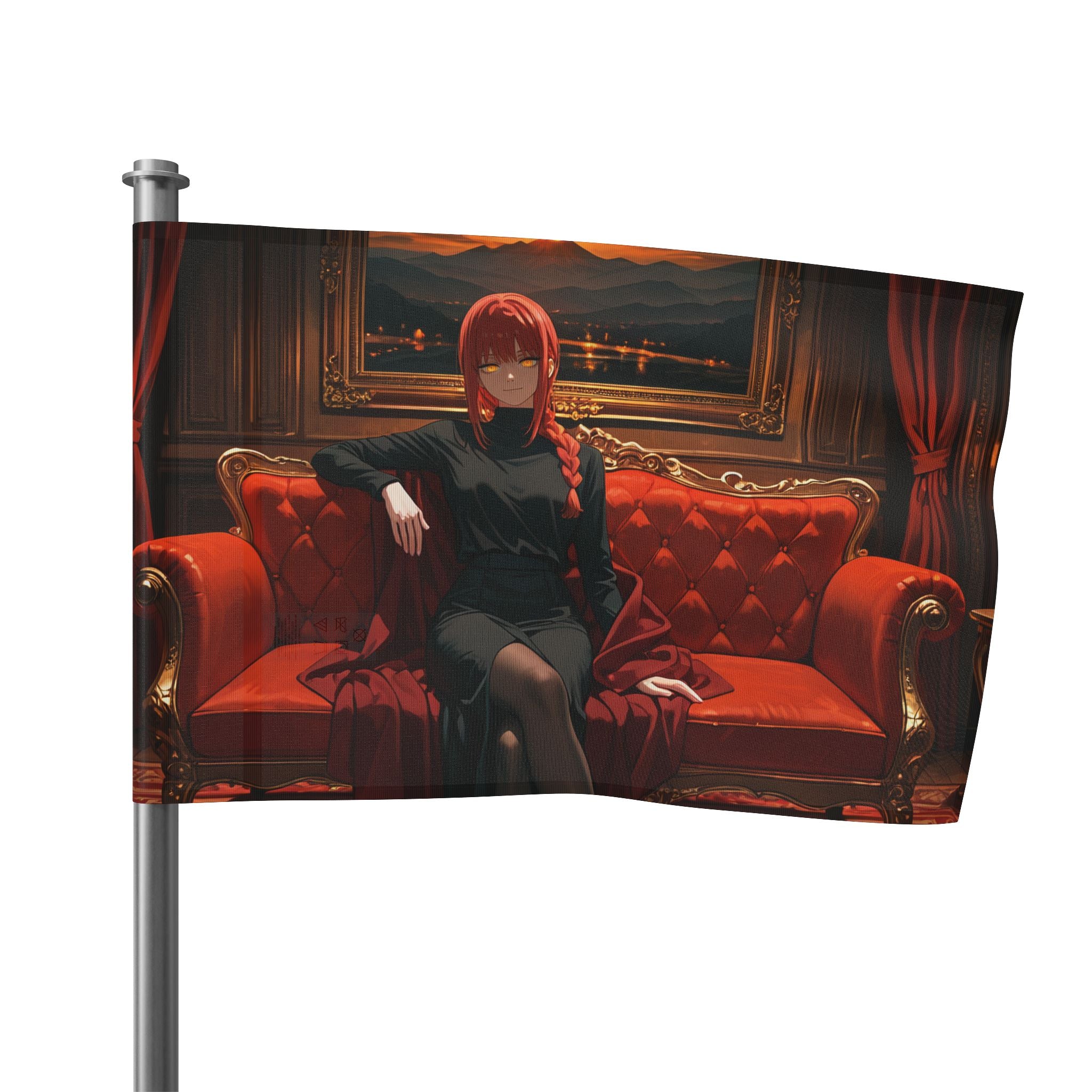 Makima Chainsaw Man Wall Flag | Velvet Boudoir Anime Banner — Boudoir Pt. 1