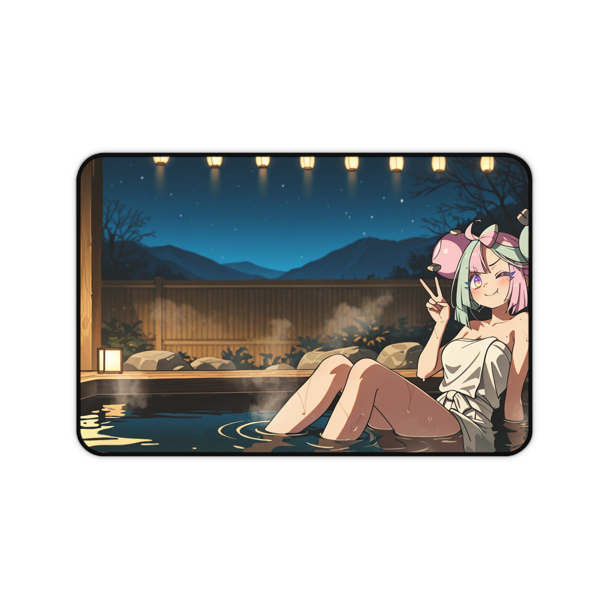 Iono Spicy Anime Desk Mat Moonlit Onsen Pinup XL Mouse Pad — Onsen Pt. 2