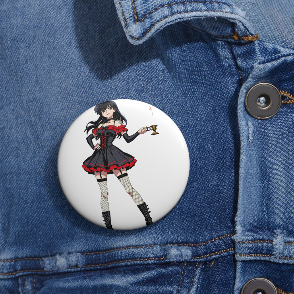 Kagome Inuyasha Gothic Anime Pin Spicy Alt Art | Dark Fan Art Badge