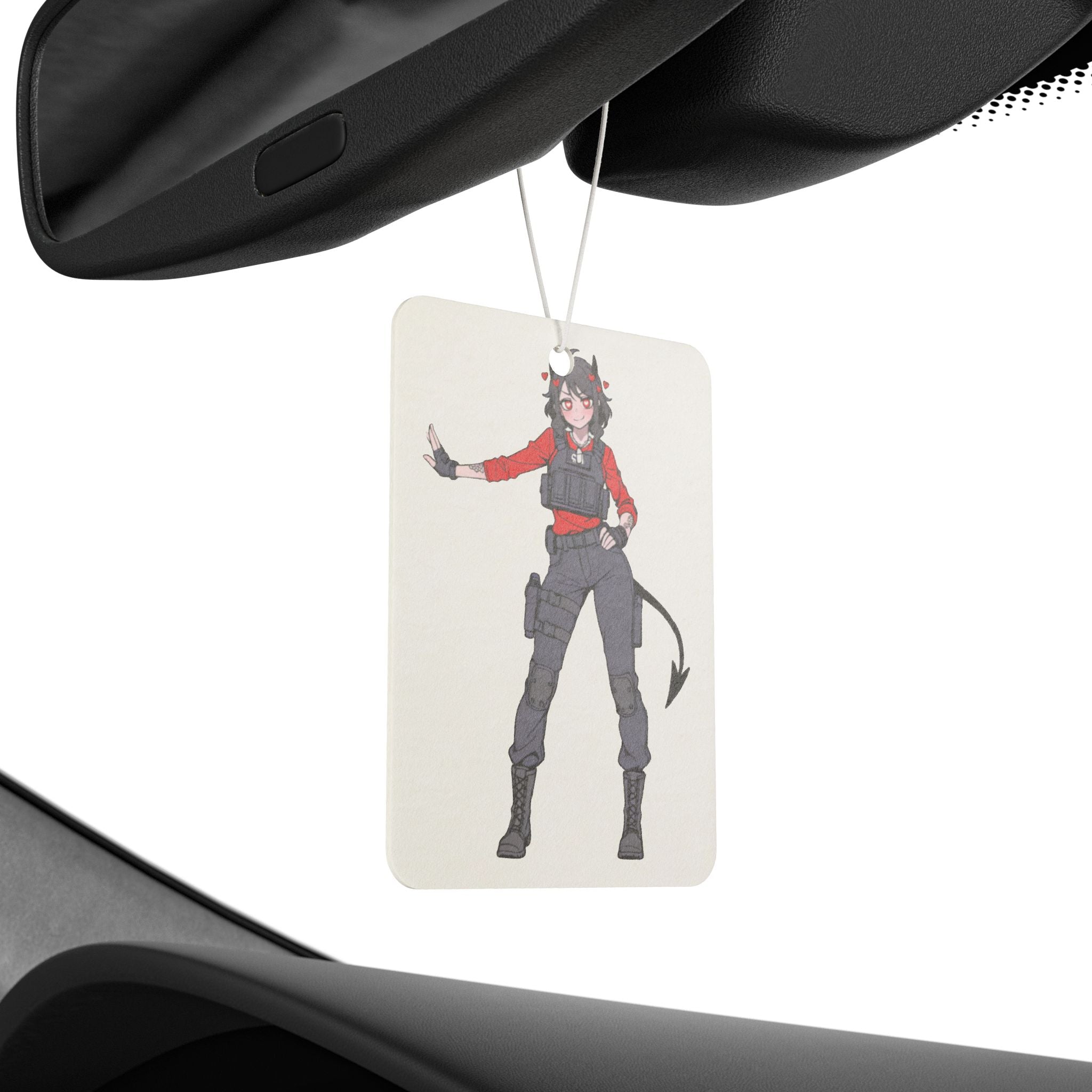 Modeus Helltaker Anime Car Air Freshener | Tactical Pinup Fan Art