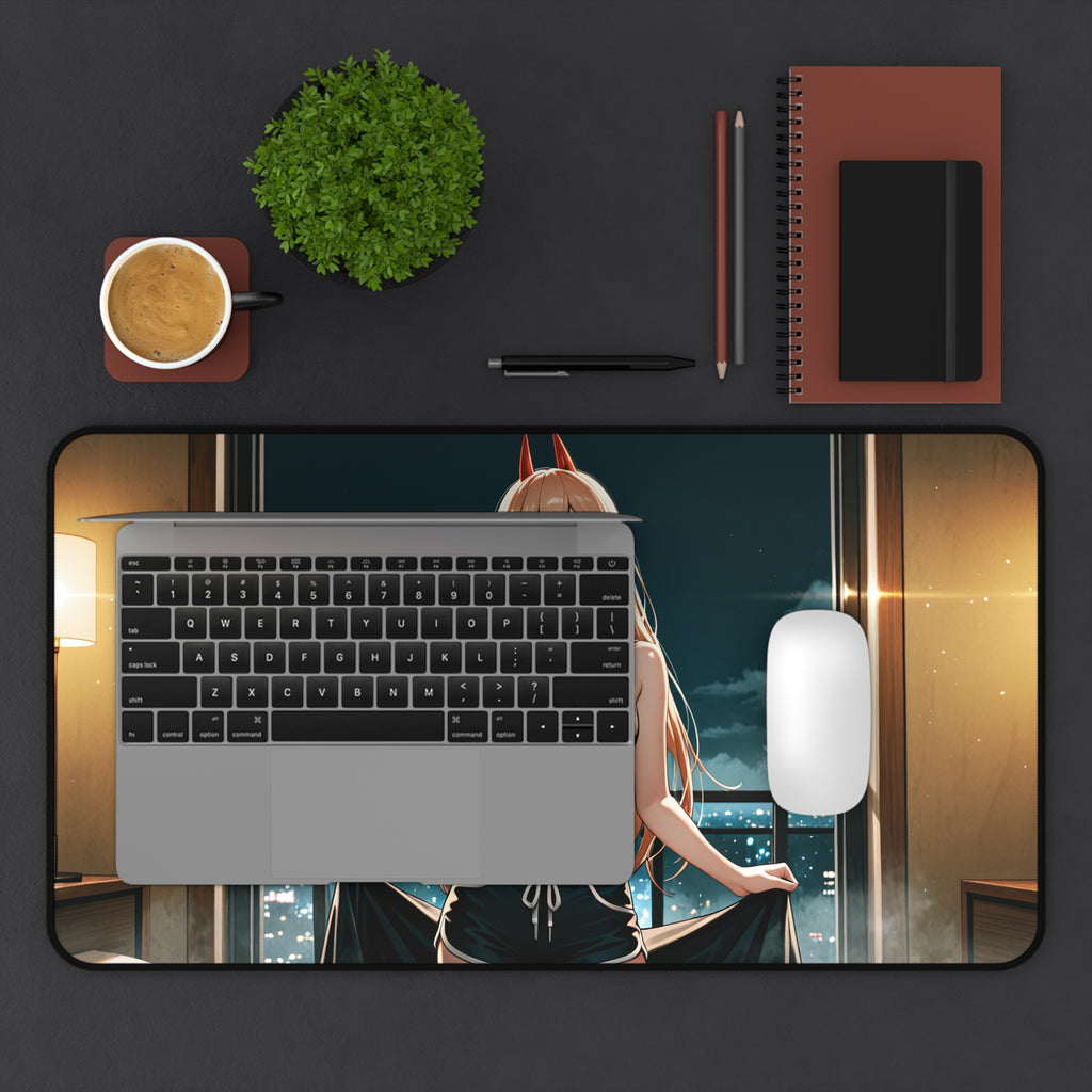 Power Chainsaw Man Anime Desk Mat Spicy | Pinup Fan Art Mouse Pad XL