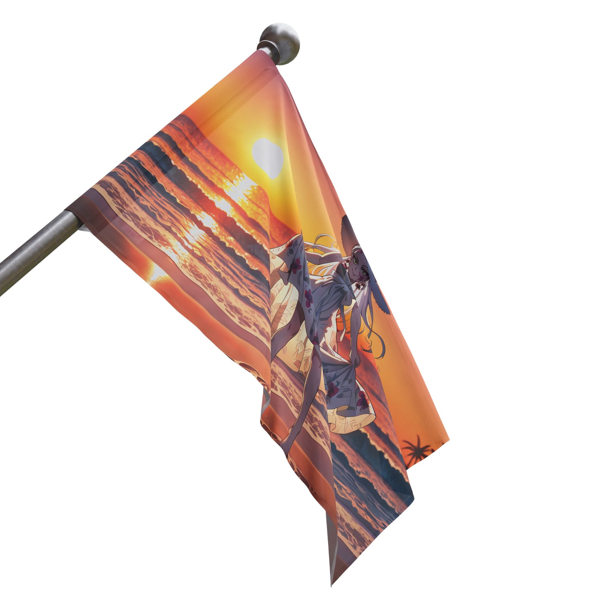 Daki Demon Slayer Wall Flag Sunset Beach Pinup Banner — Beach Babes Pt. 2