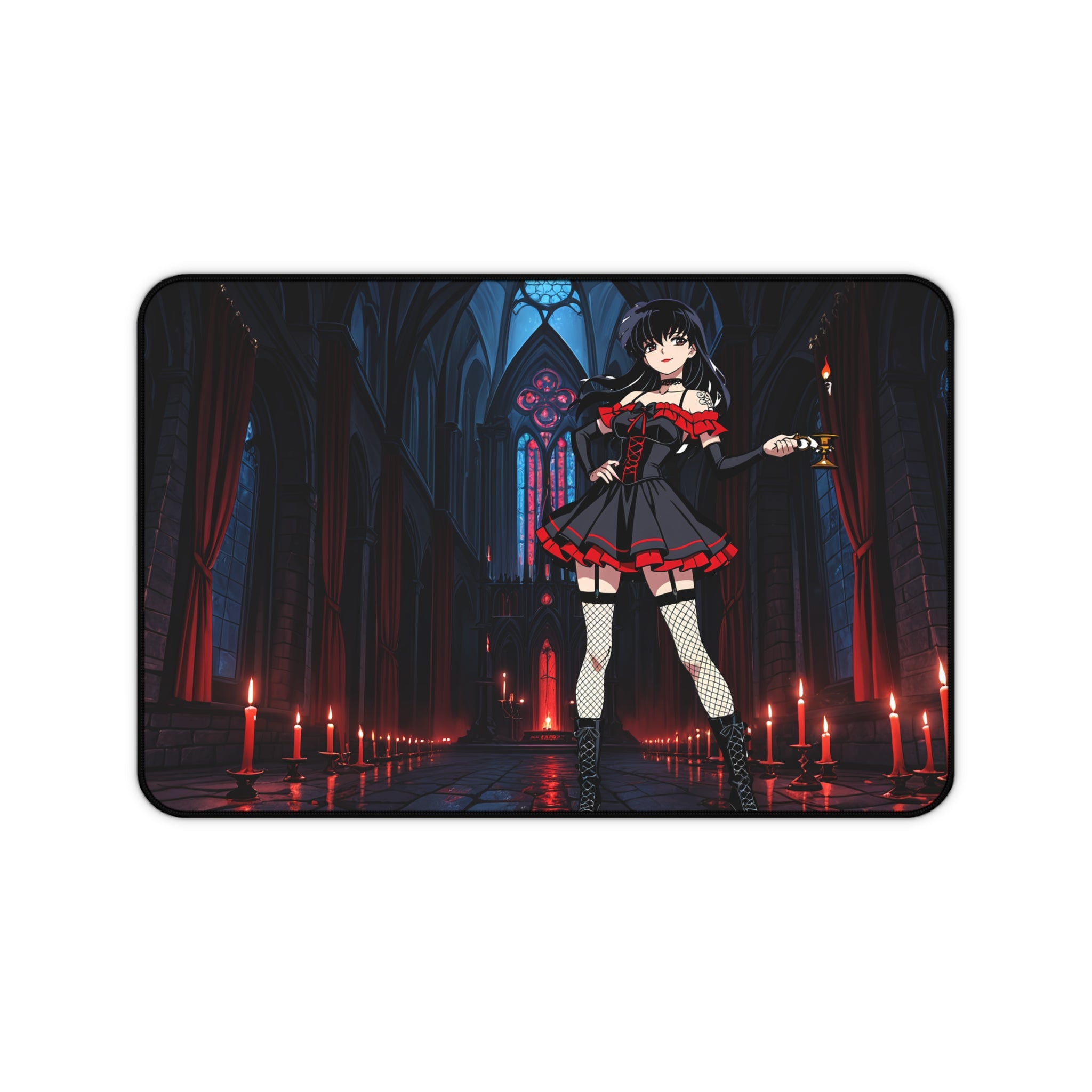Kagome Inuyasha Gothic Spicy Anime Desk Mat | Dark Pinup XL Mouse Pad