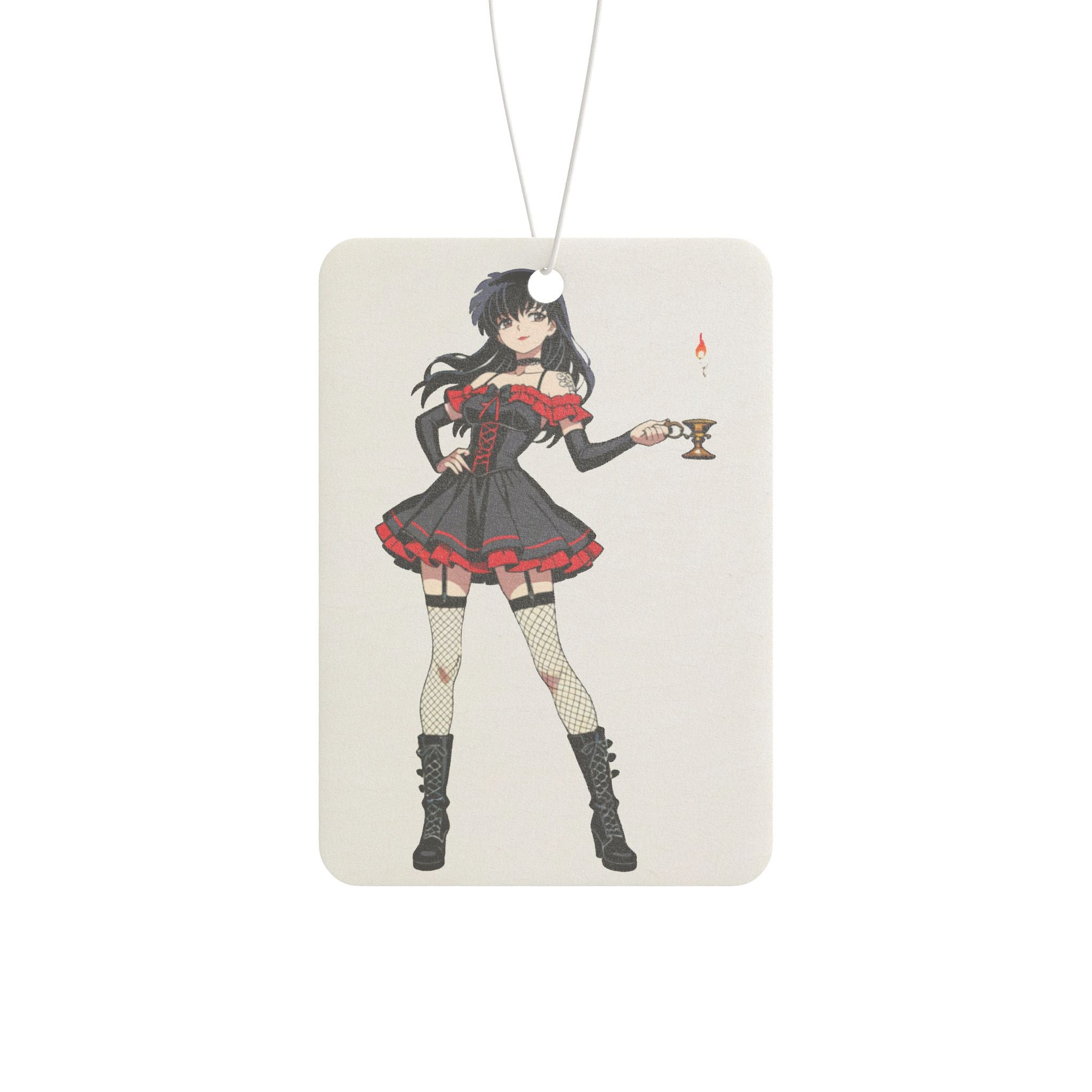 Kagome Inuyasha Spicy Gothic Anime Air Freshener | Dark Pinup Fan Art Car Charm