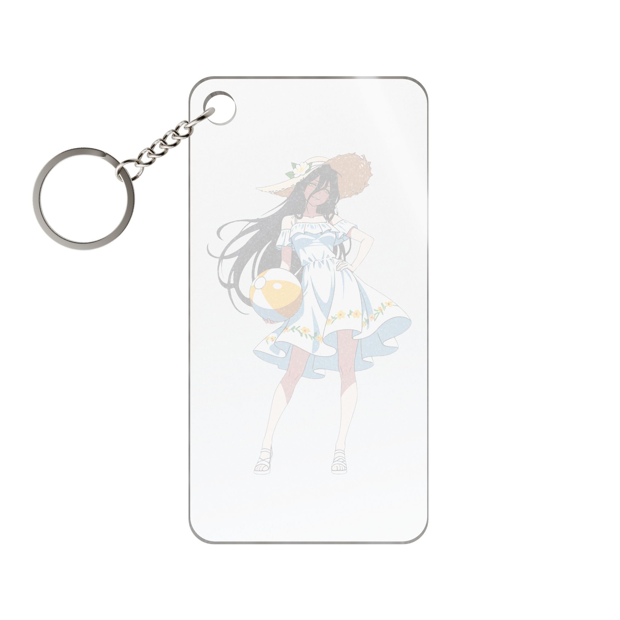 Albedo Overlord Summer Beach Anime Keychain Charm | Pinup Fan Art
