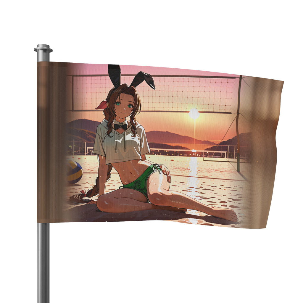 Aerith FF7 Anime Wall Flag Beach Bunny Pinup Banner — Bunny Girls Pt. 8