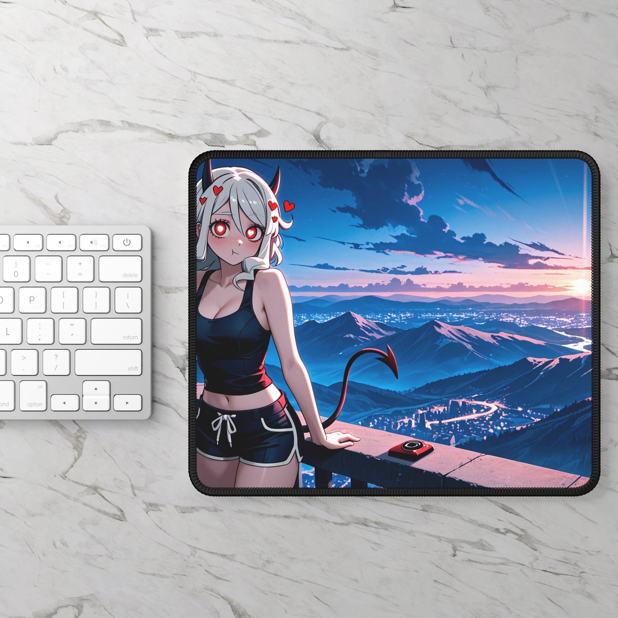 Modeus Helltaker Anime Mouse Pad | Pinup Fan Art Moonlit Spicy