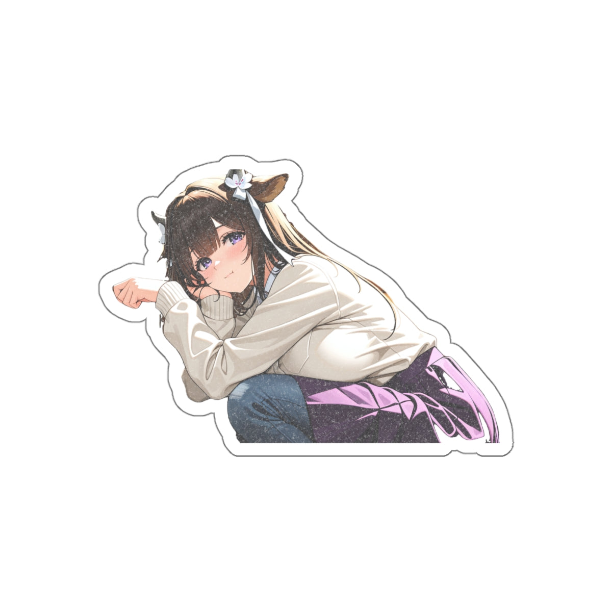 Kashino Azur Lane Anime Vinyl Sticker | Varsity Jacket Soft Cute Fan Art