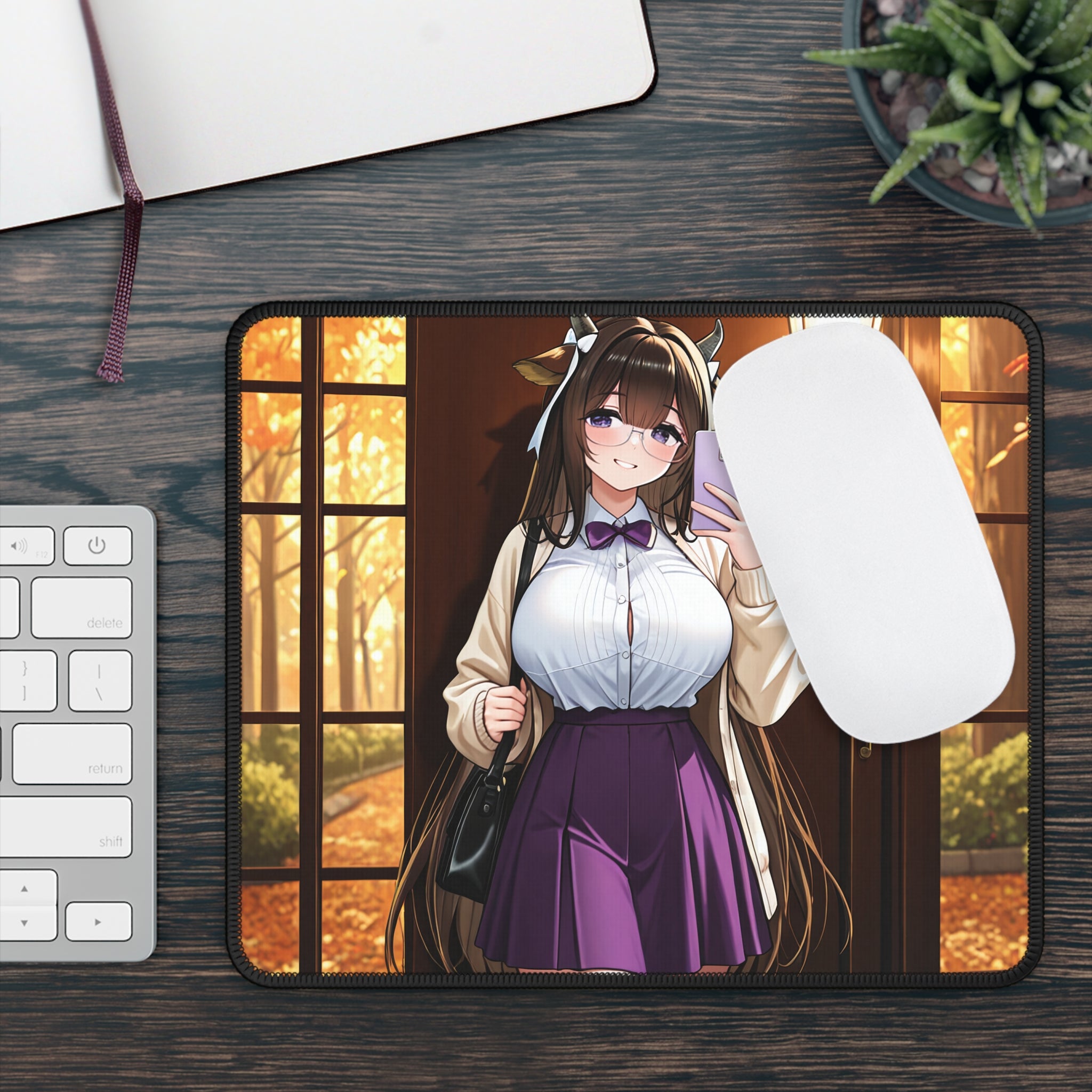 Kashino Azur Lane Anime Mouse Pad | Soft Cute Librarian Bookstore Desk Mat