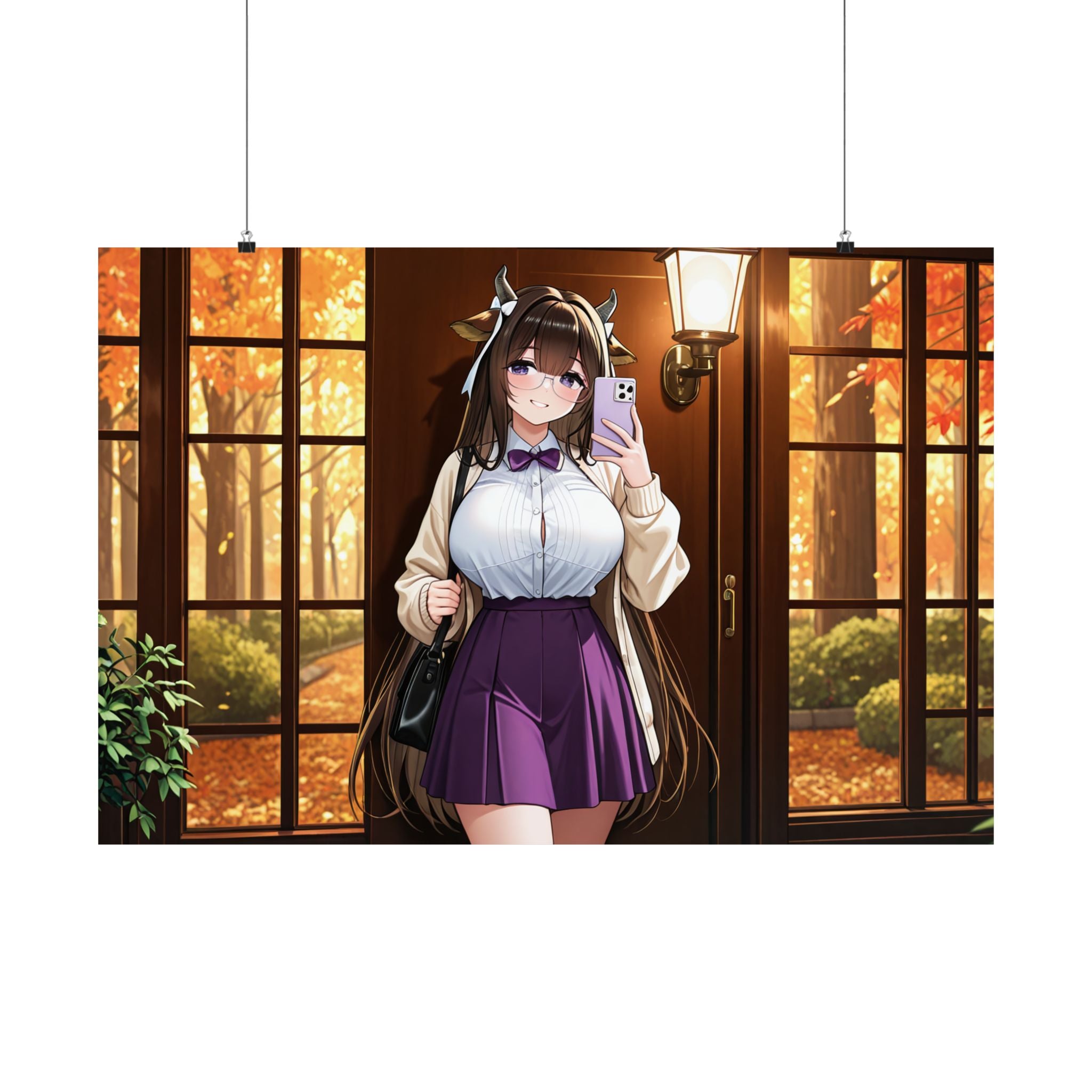 Kashino Azur Lane Anime Poster | Soft Cute Librarian Wall Art Print