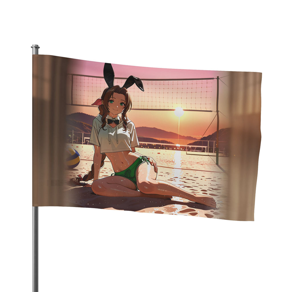 Aerith FF7 Anime Wall Flag Beach Bunny Pinup Banner — Bunny Girls Pt. 8