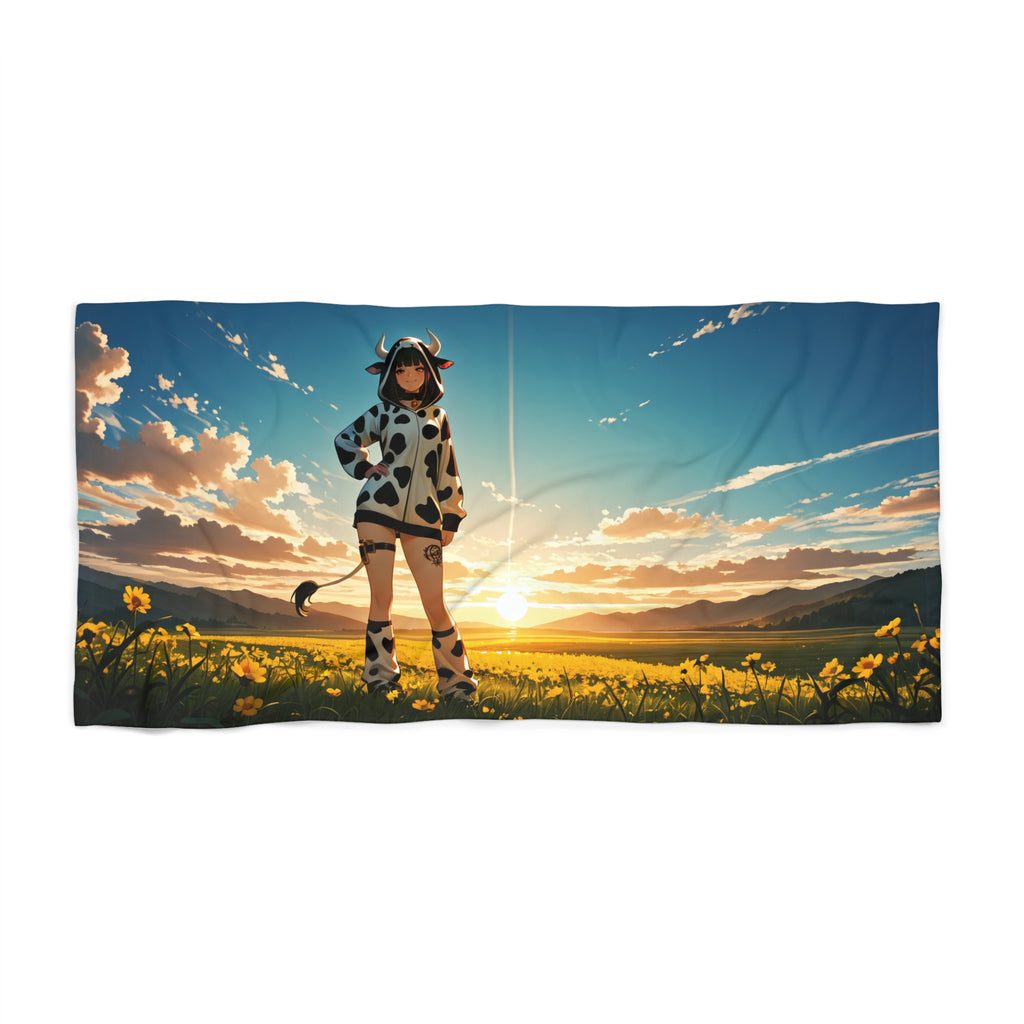 Blanc NIKKE Cow-Print Anime Beach Towel — Cow Girls Pt. 2