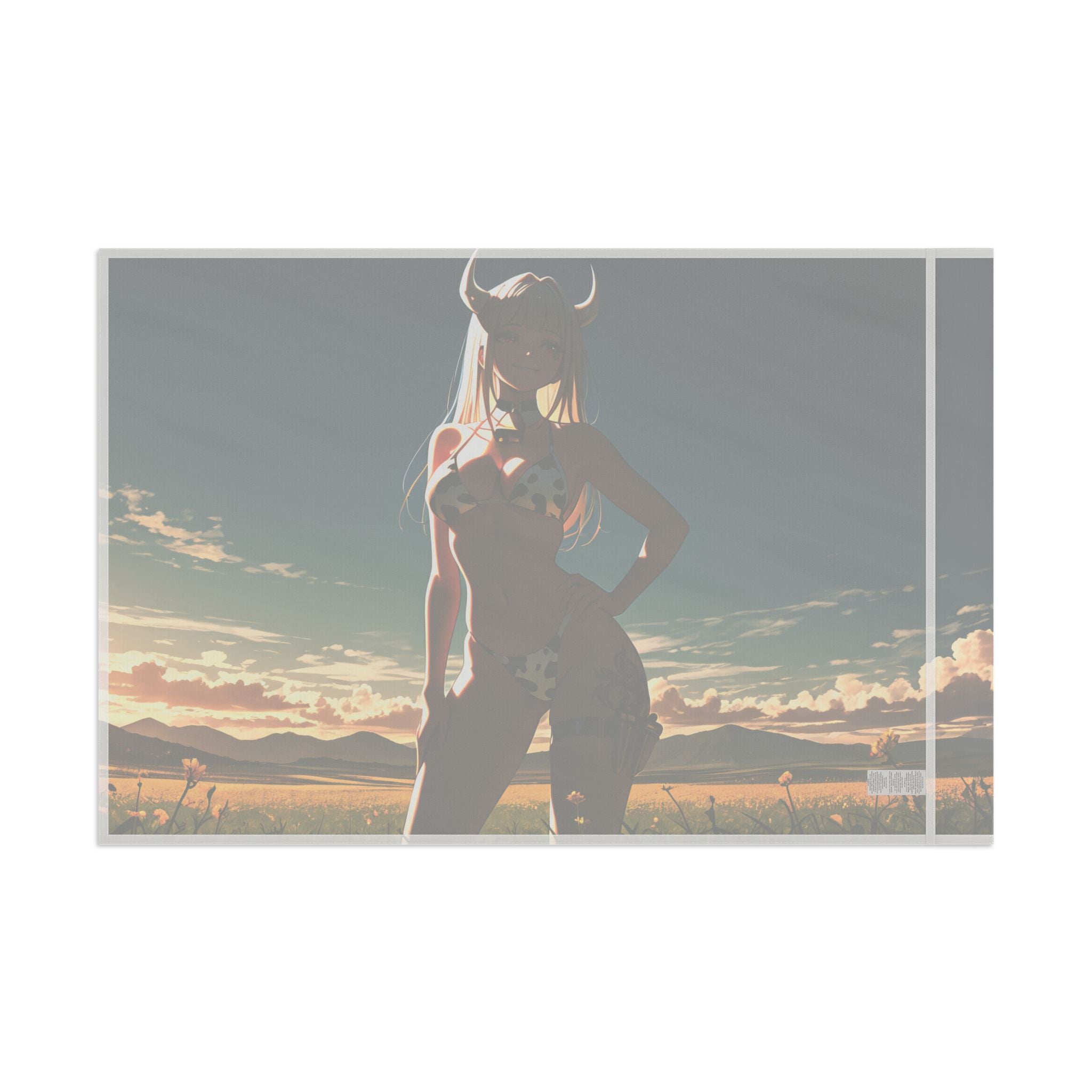 Blanc NIKKE Spicy Wall Flag Cow-Print Pinup Banner — Cow Girls Pt. 2 (Spicy)