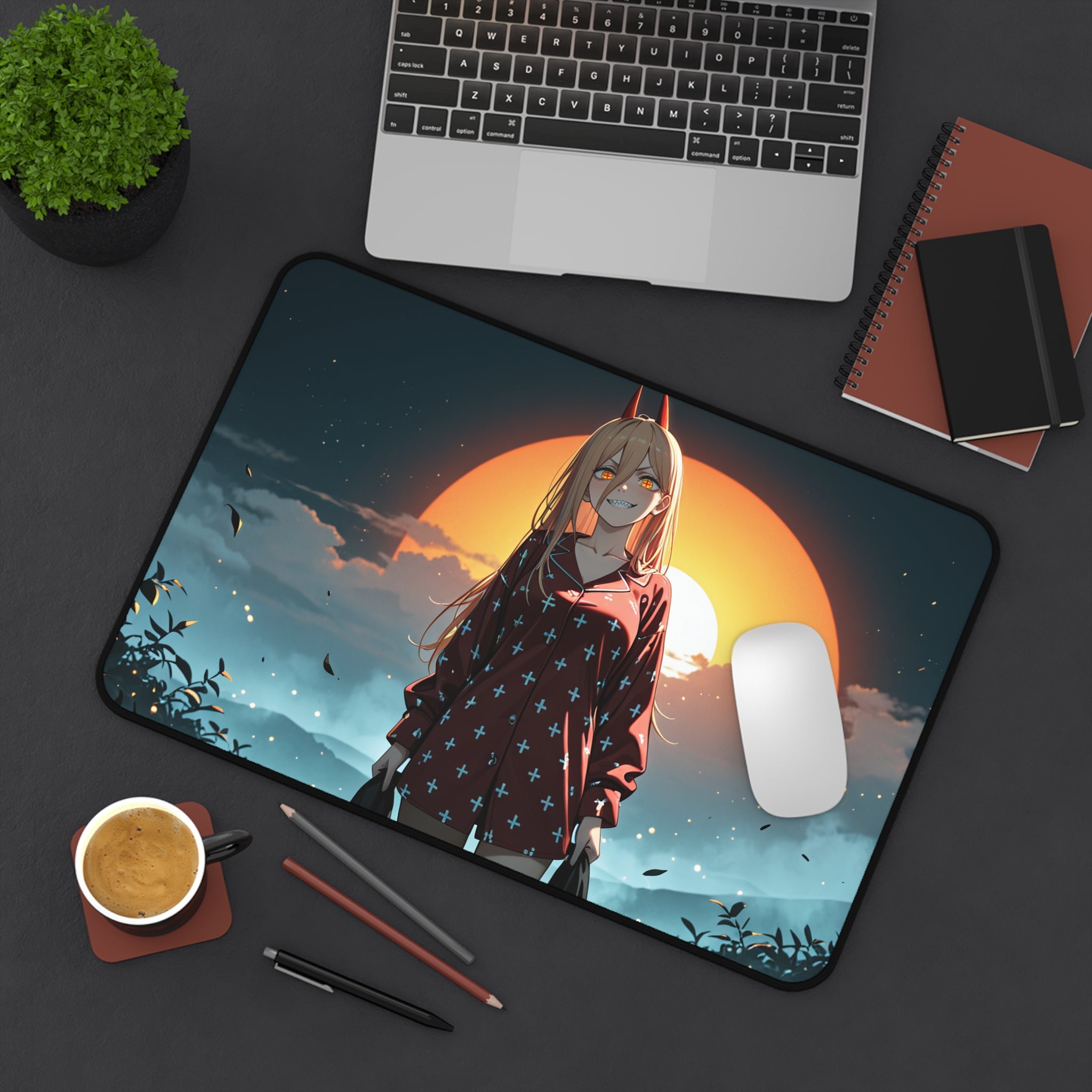 Power Chainsaw Man Anime Desk Mat | Pinup Fan Art Gaming Mouse Pad XL