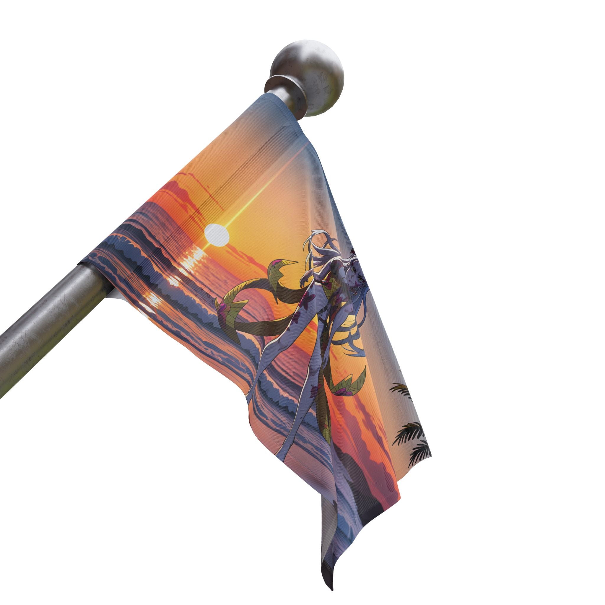 Daki Demon Slayer Spicy Wall Flag Sunset Beach Pinup — Beach Babes Pt. 2