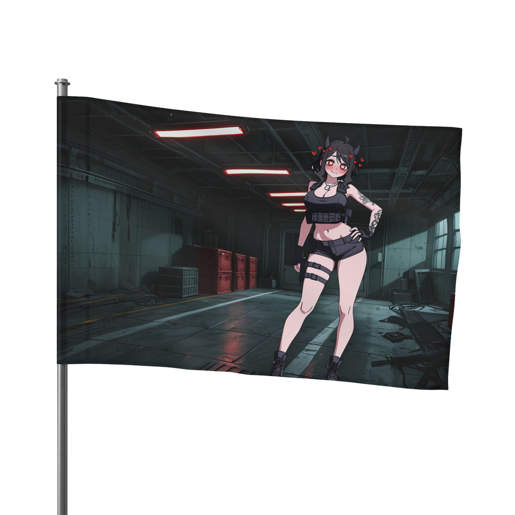 Modeus Helltaker Spicy Anime Wall Flag | Tactical Pinup Banner