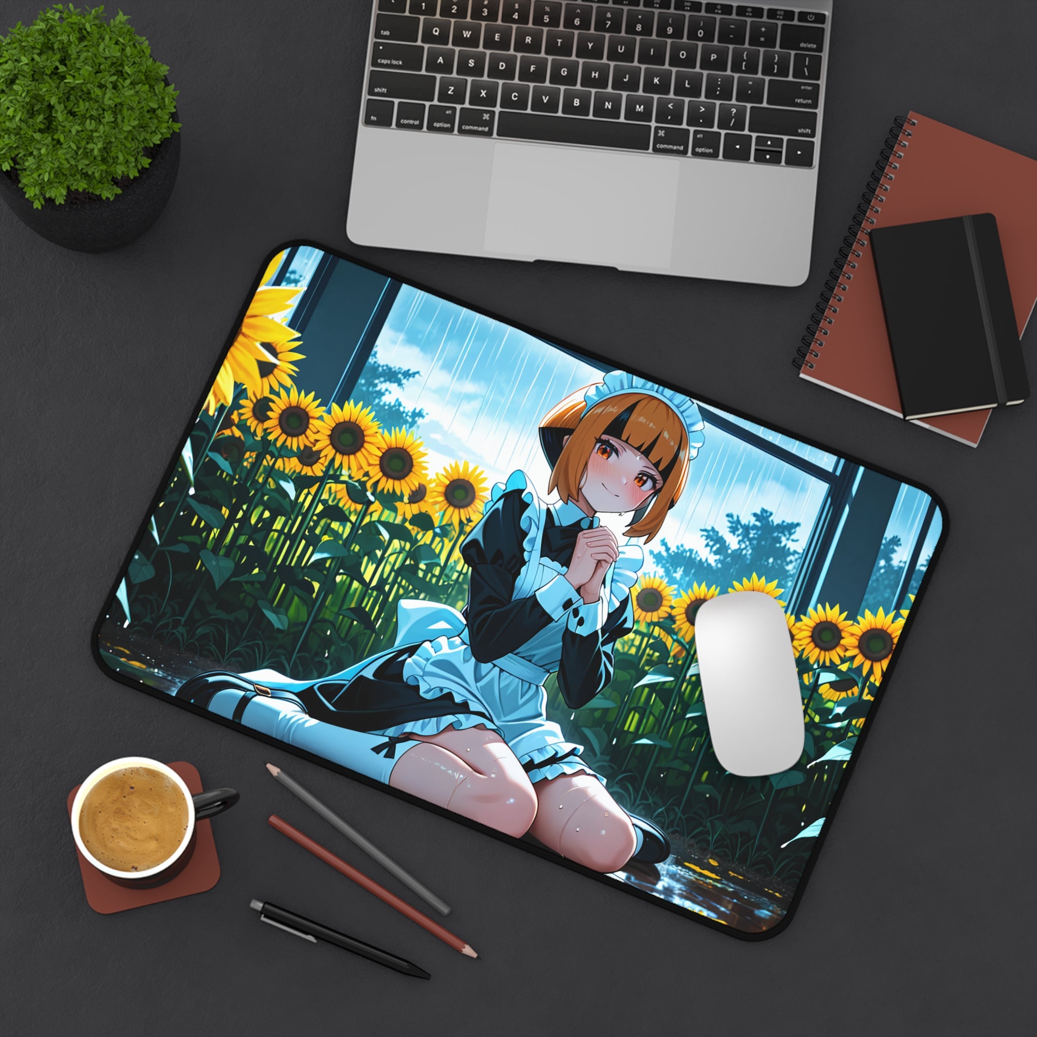 Gardenia Anime Desk Mat soft cute fan art flower field