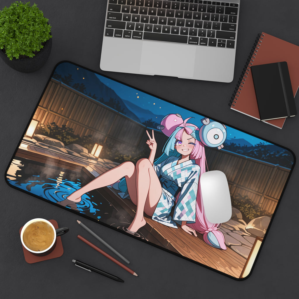 Iono Anime Desk Mat Moonlit Onsen Fan Art XL Mouse Pad — Onsen Pt. 2