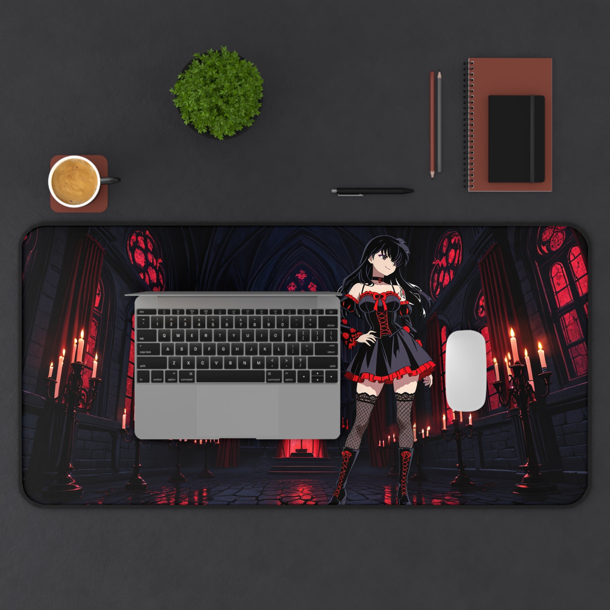 Kagome Inuyasha Gothic Anime Desk Mat | Dark Aesthetic XL Mouse Pad