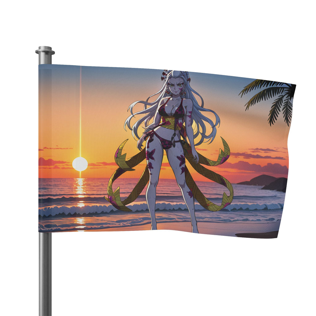 Daki Demon Slayer Spicy Wall Flag Sunset Beach Pinup — Beach Babes Pt. 2