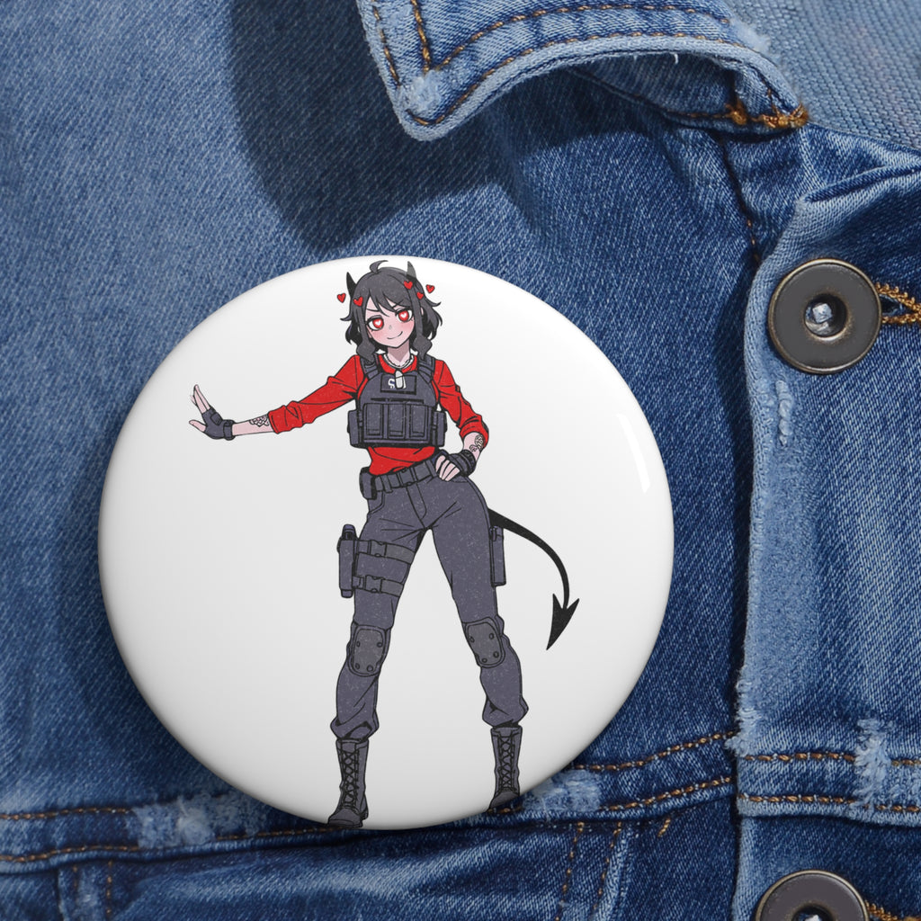 Modeus Helltaker Anime Pin Button | Tactical Pinup Fan Art Badge