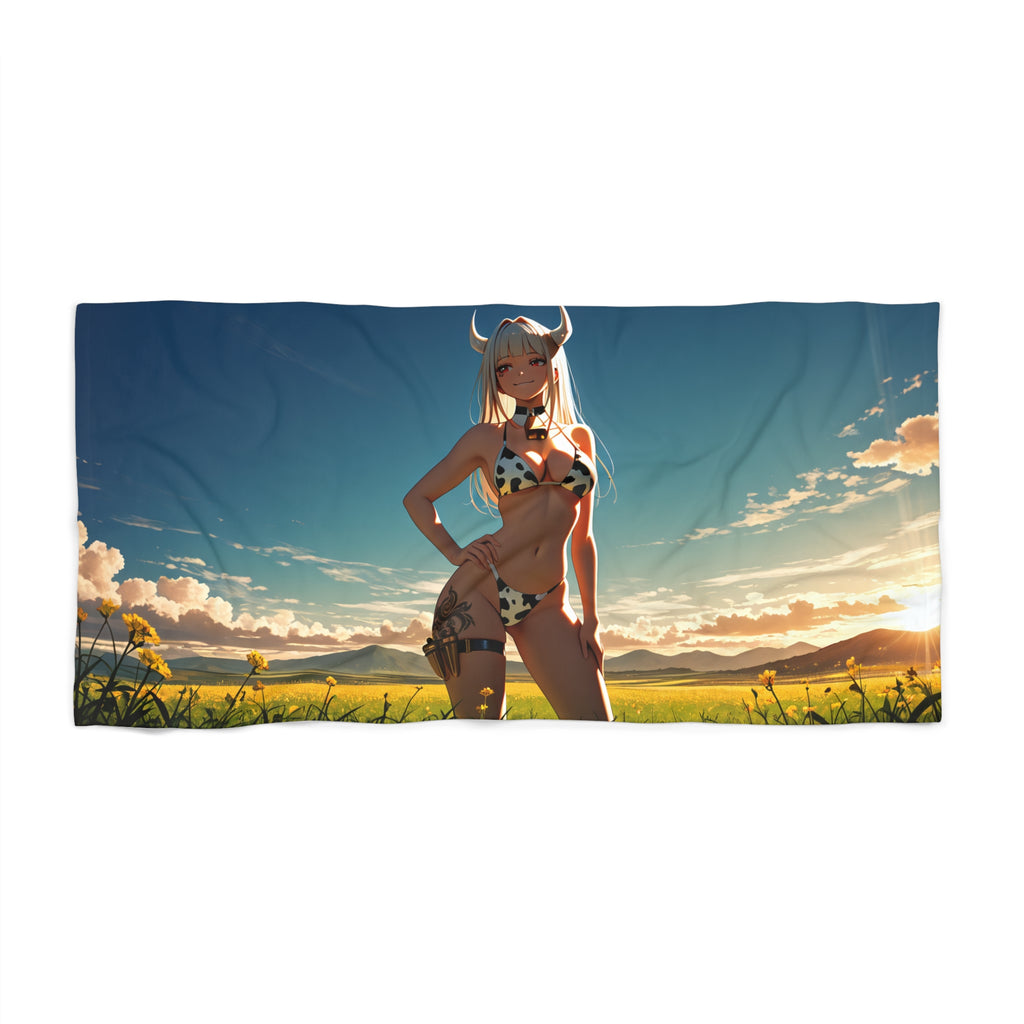 Blanc NIKKE Spicy Cow-Print Beach Towel — Cow Girls Pt. 2 (Spicy)