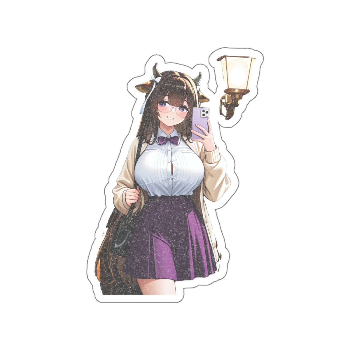 Kashino Azur Lane Anime Vinyl Sticker | Librarian Bookstore Soft Cute Fan Art