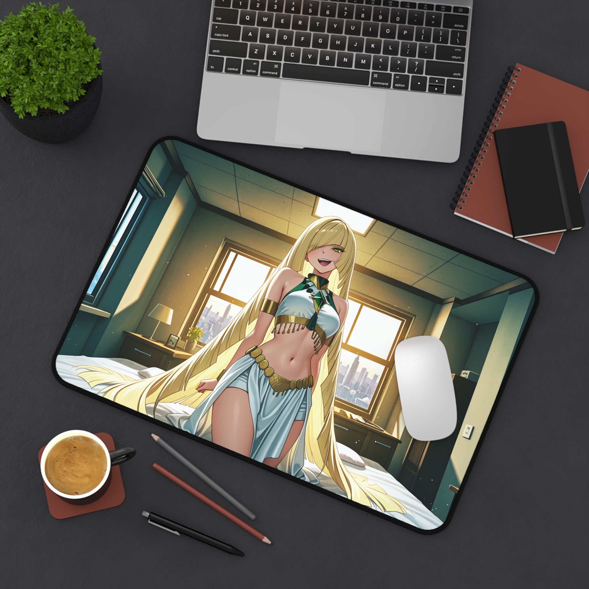Lusamine Spicy Anime Pinup Desk Mat | Fan Art Mouse Pad XL — Boudoir Pt. 5