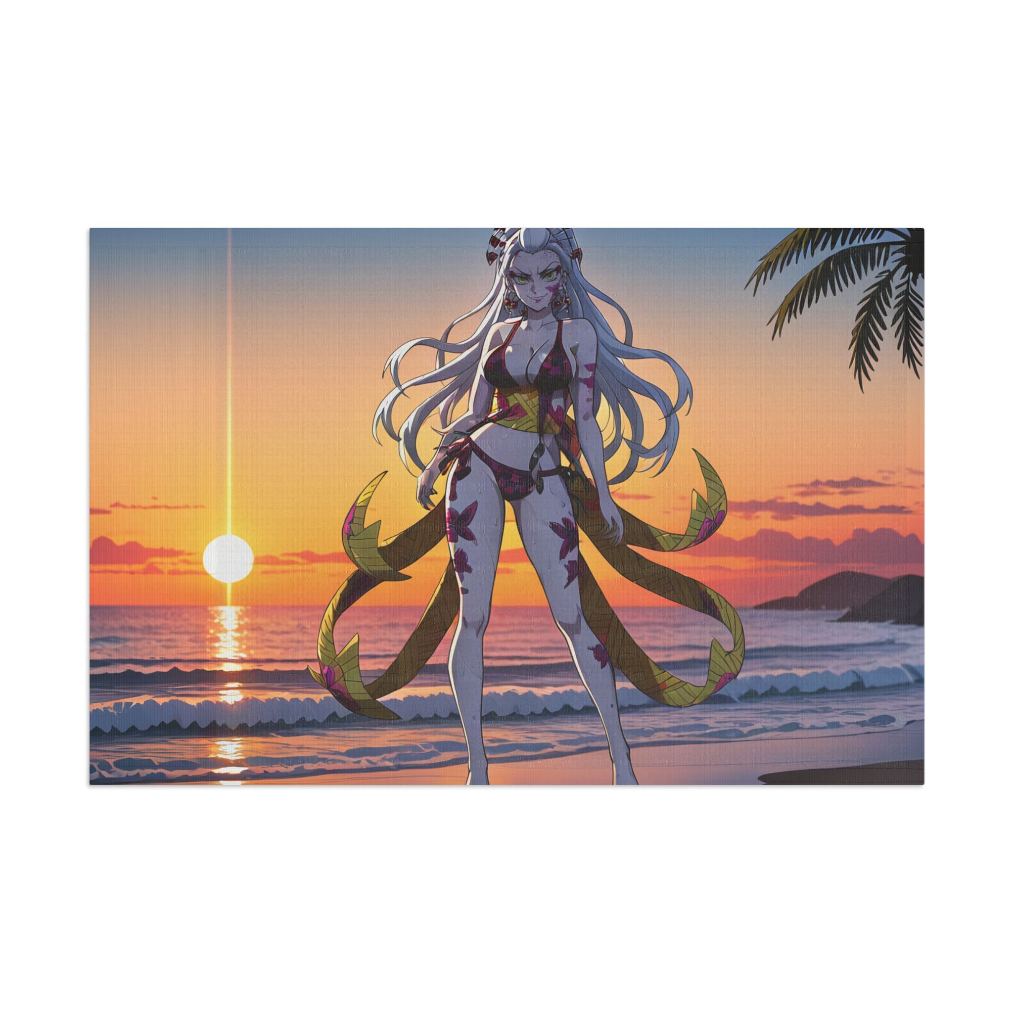 Daki Demon Slayer Spicy Wall Flag Sunset Beach Pinup — Beach Babes Pt. 2
