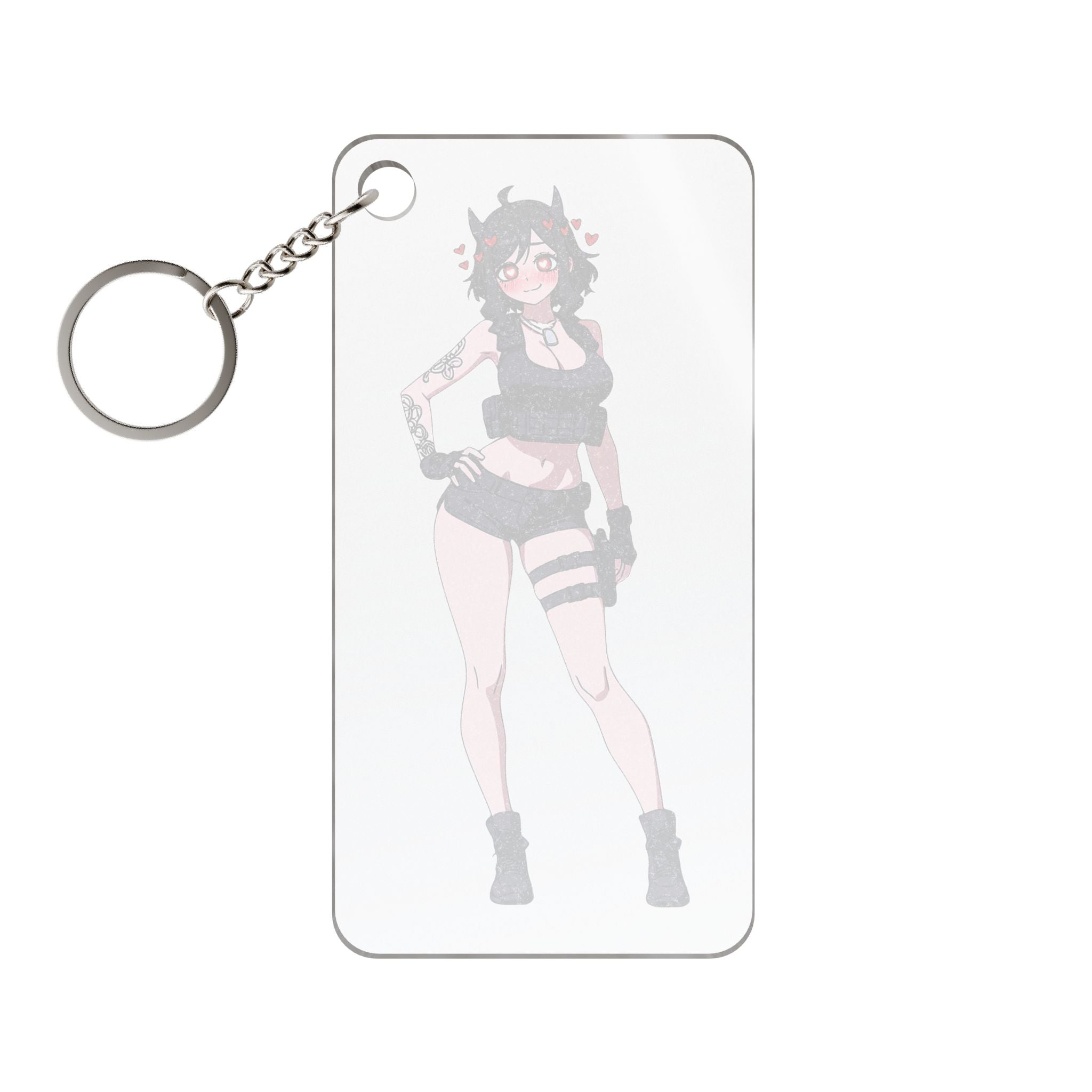 Modeus Helltaker Spicy Anime Keychain Charm | Tactical Pinup Fan Art