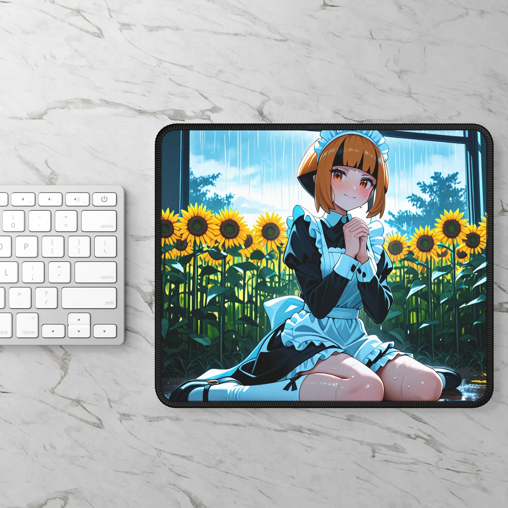 Gardenia Anime Mouse Pad | Cute Flower Field Fan Art Desk Mat
