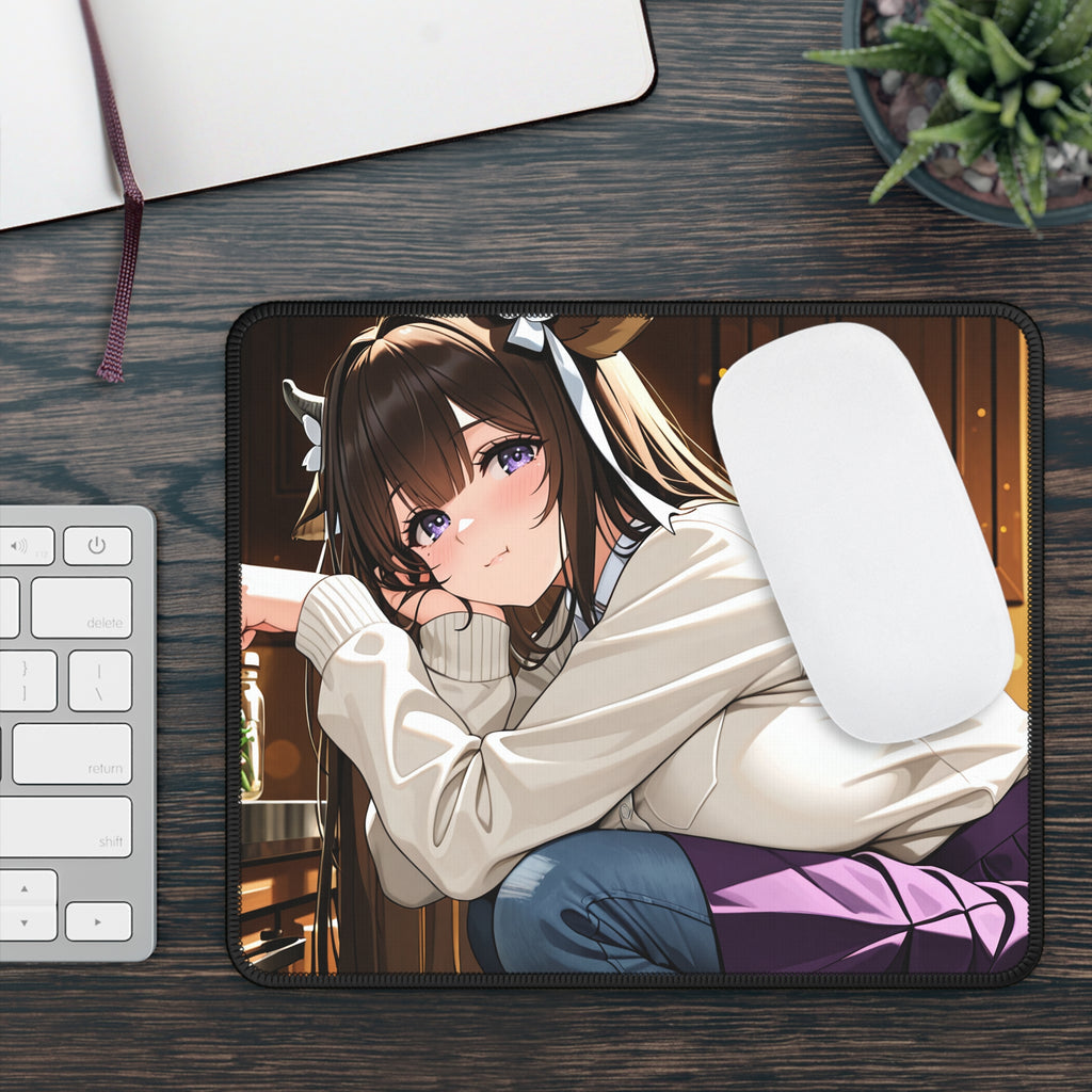 Kashino Azur Lane Anime Mouse Pad | Soft Cute Varsity Jacket Kitchen Desk Mat