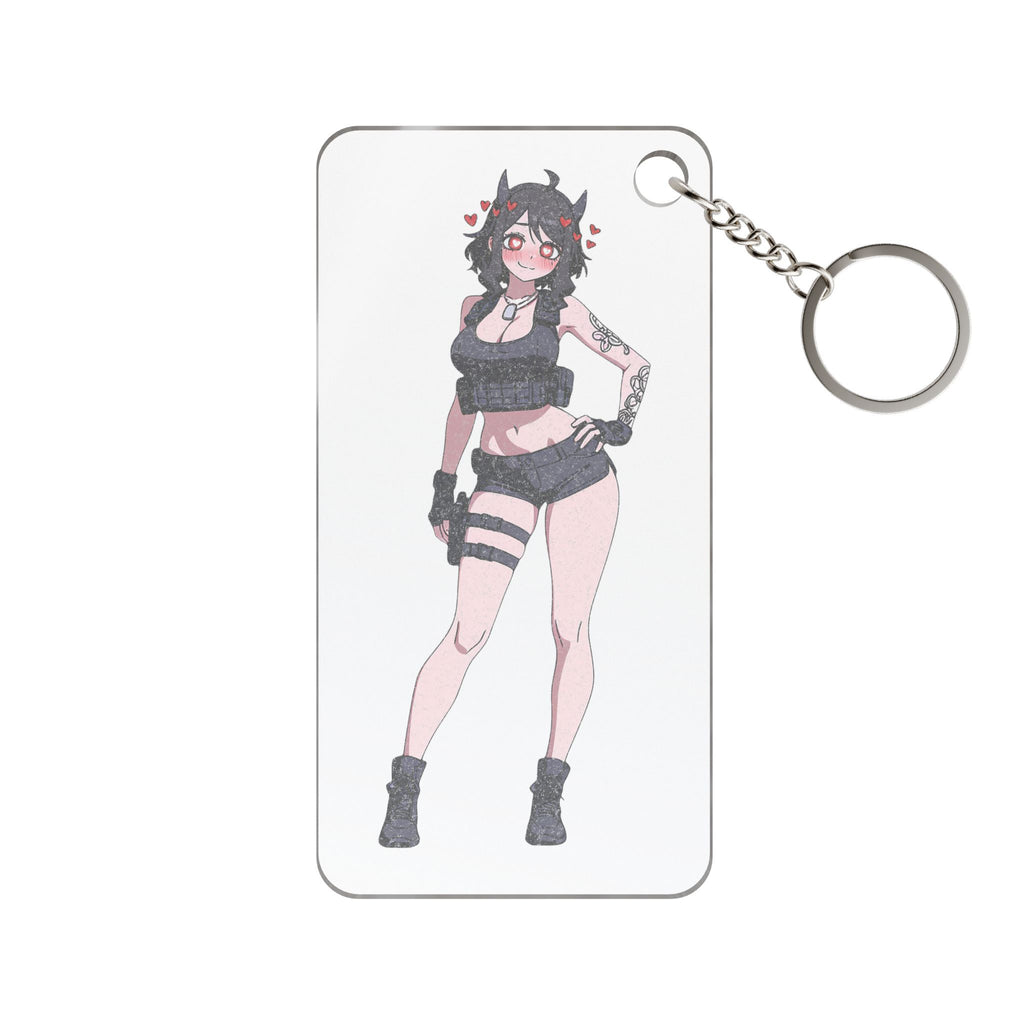 Modeus Helltaker Spicy Anime Keychain Charm | Tactical Pinup Fan Art