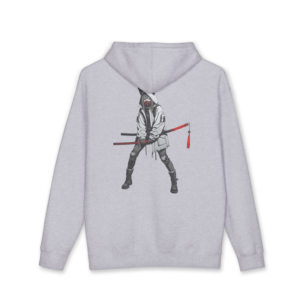 Anime Streetwear Hoodie Kitsune Ronin Back Graphic Pullover