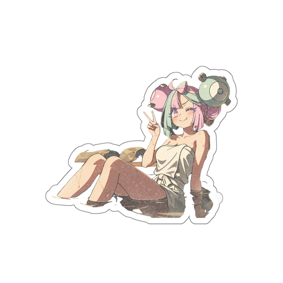 Iono Anime Pinup Die Cut Vinyl Sticker Onsen — Onsen Pt. 2 (Spicy)