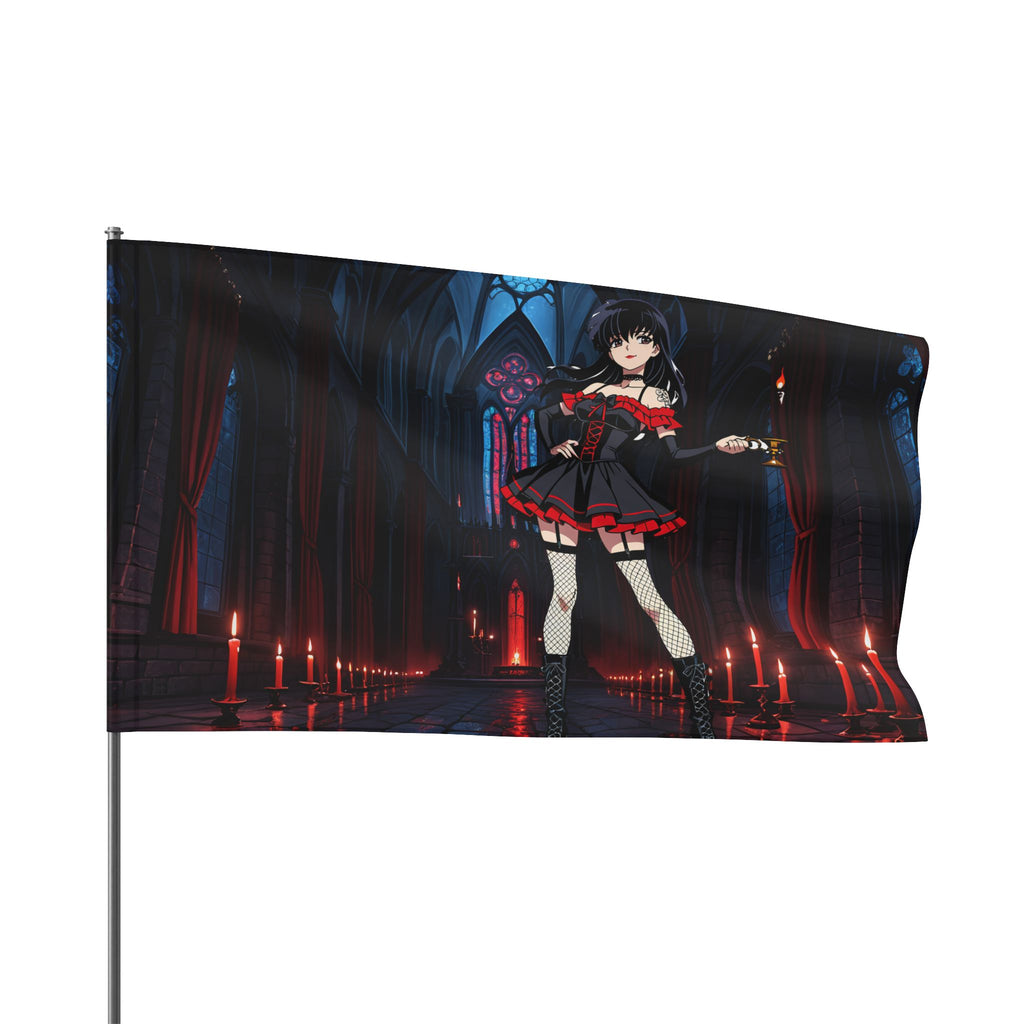 Kagome Inuyasha Spicy Gothic Pinup Anime Wall Flag | Dark Banner