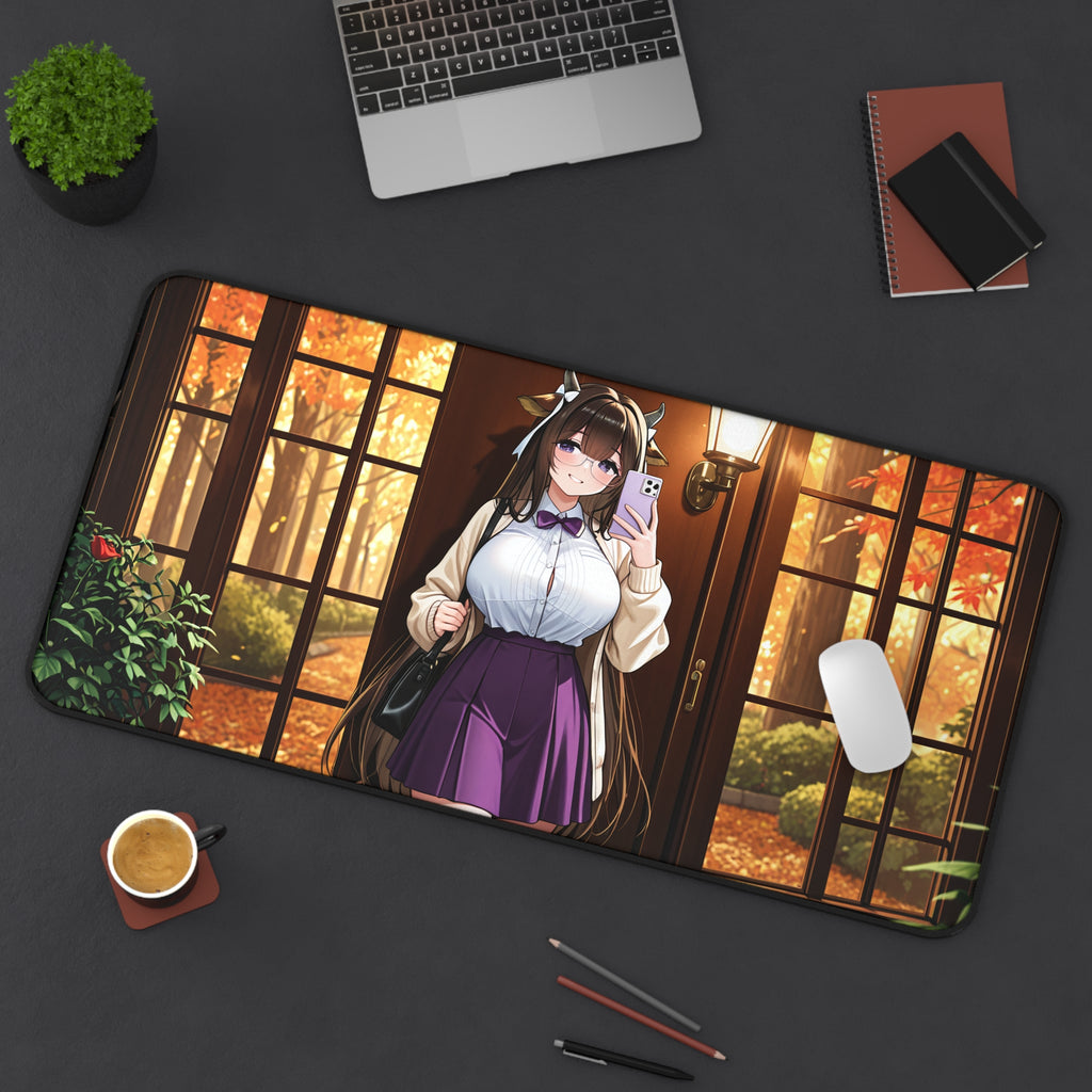 Kashino Azur Lane Anime Desk Mat Soft Cute Librarian Bookstore Art