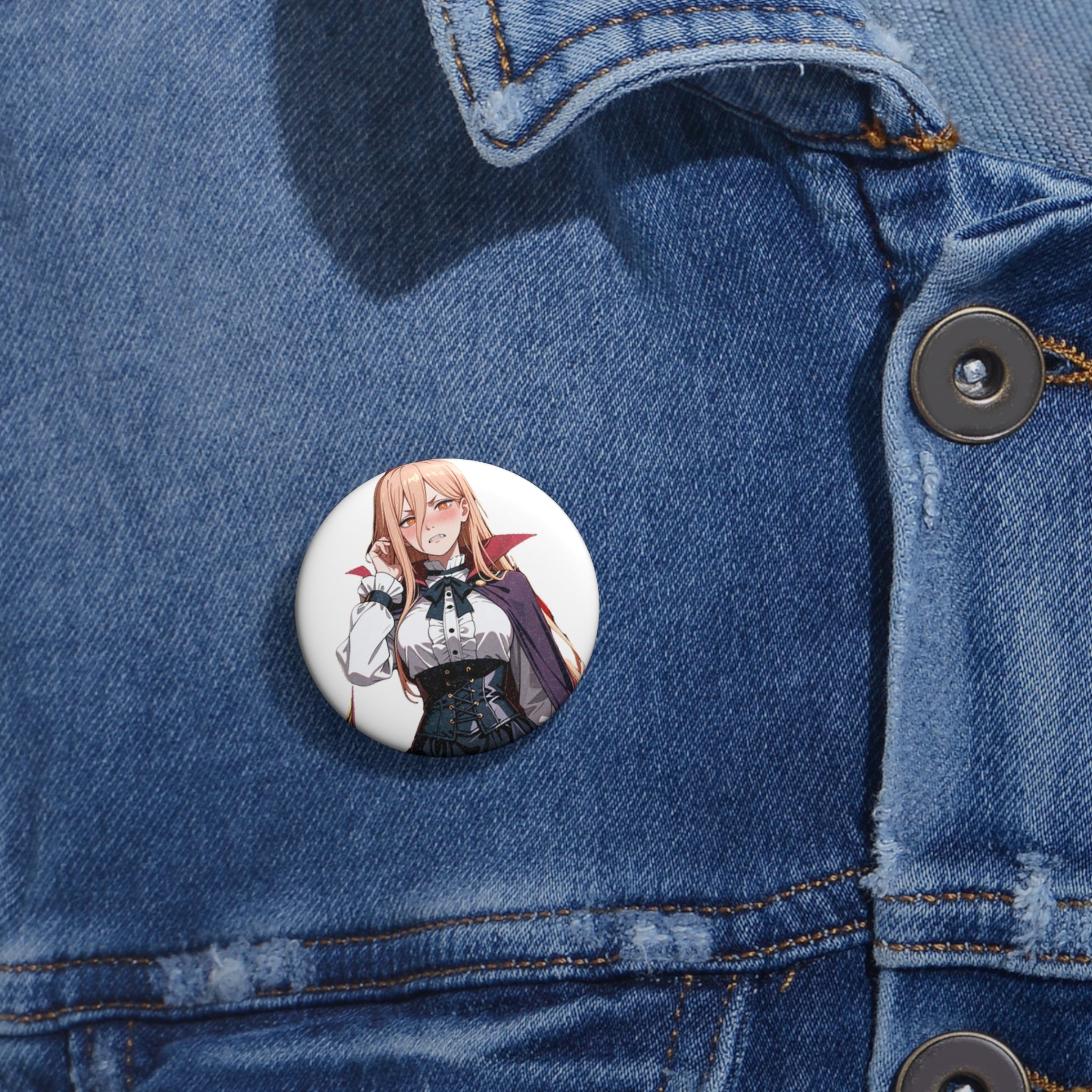 Power Chainsaw Man Gothic Vampire Anime Pin Button — Bunny Girls Pt. 6