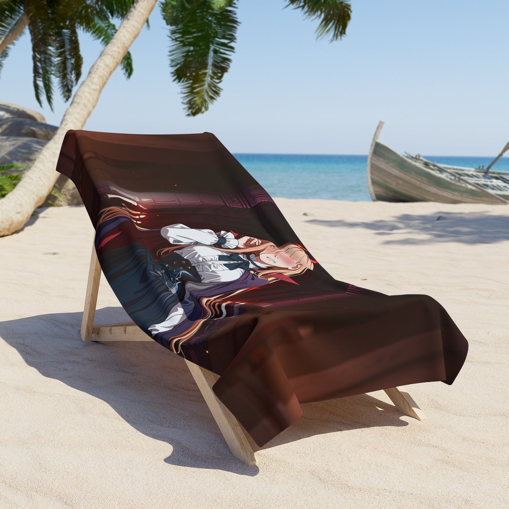 Power Chainsaw Man Gothic Vampire Anime Beach Towel — Bunny Girls Pt. 6