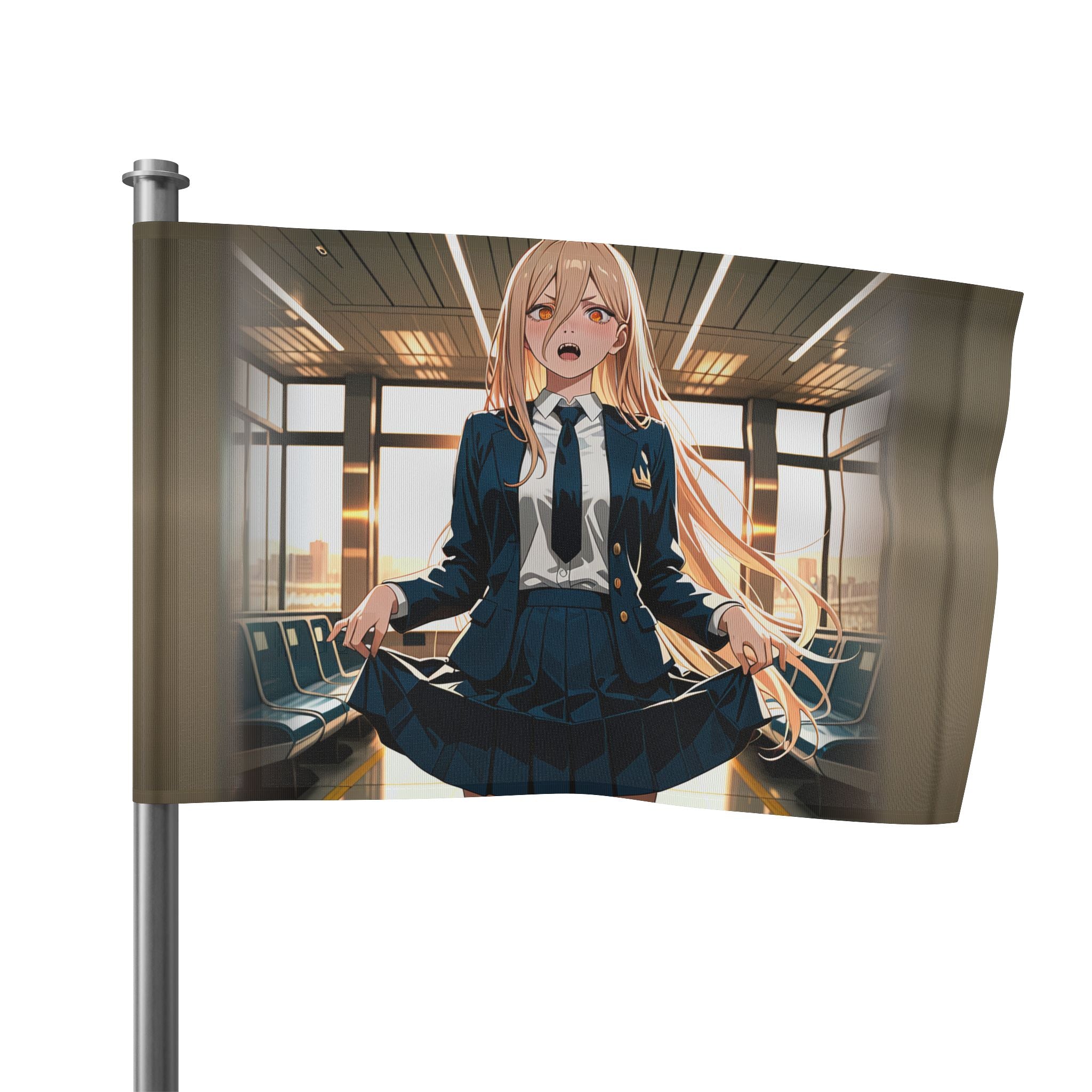Power Chainsaw Man Flight Attendant Anime Wall Flag | Bunny Girls Pt. 7