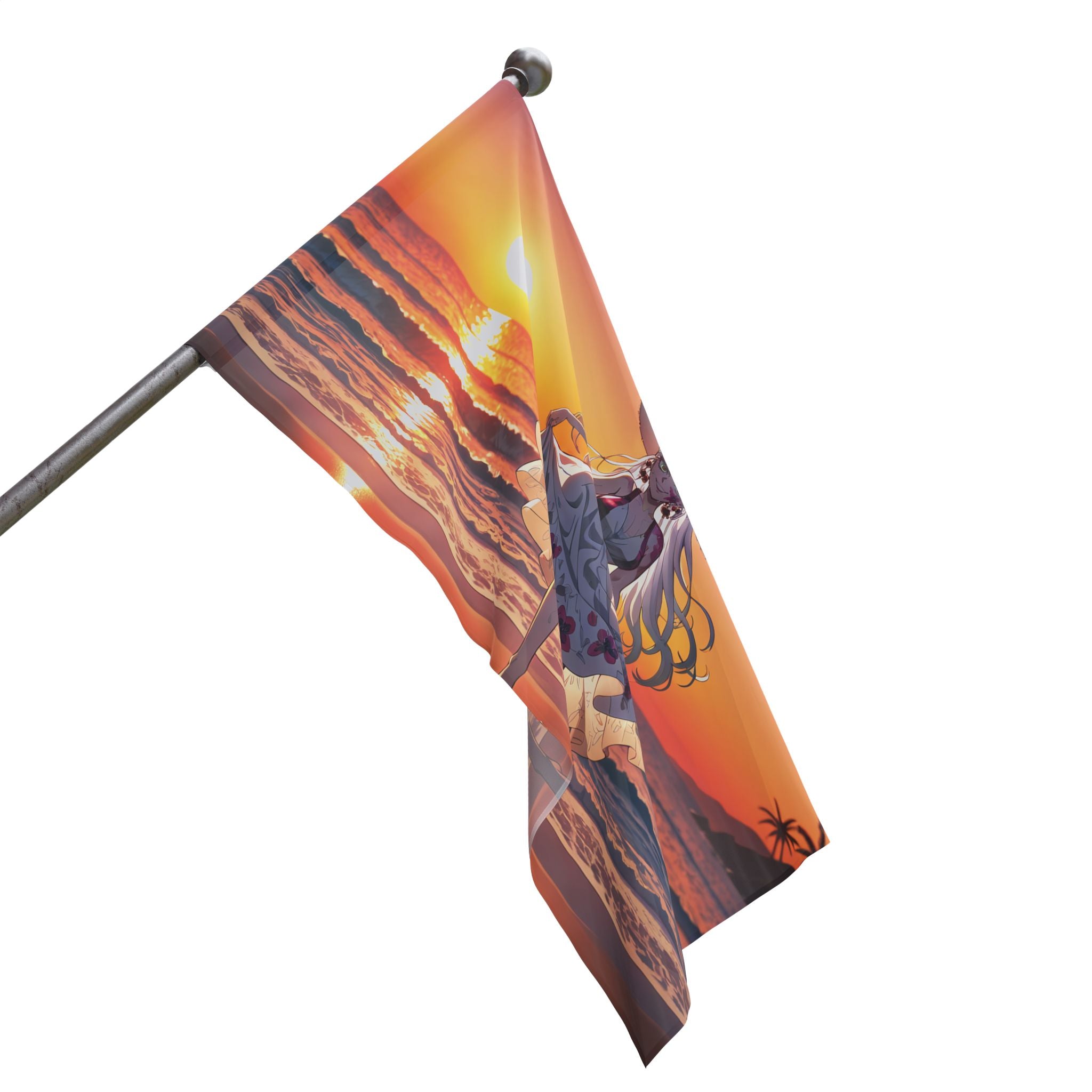 Daki Demon Slayer Wall Flag Sunset Beach Pinup Banner — Beach Babes Pt. 2