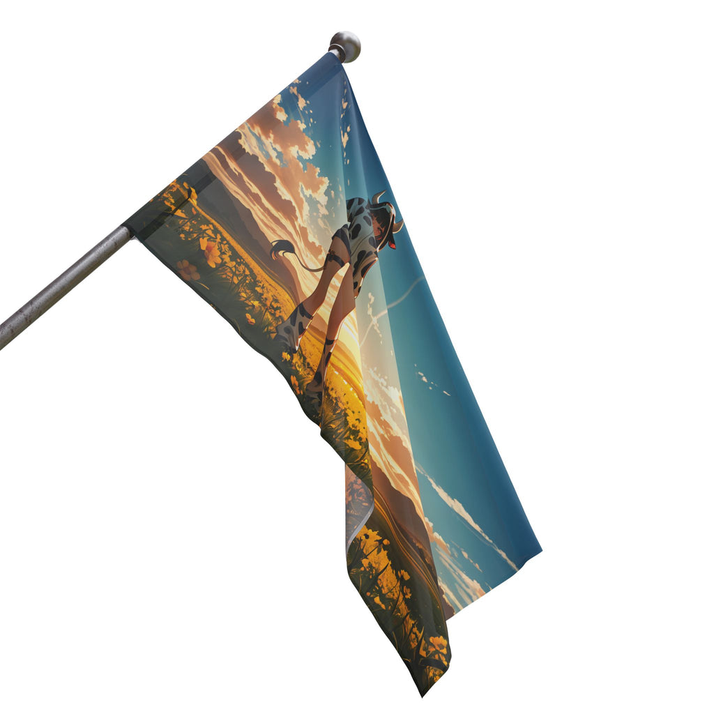 Blanc NIKKE Wall Flag Cow-Print Meadow Pinup Banner — Cow Girls Pt. 2
