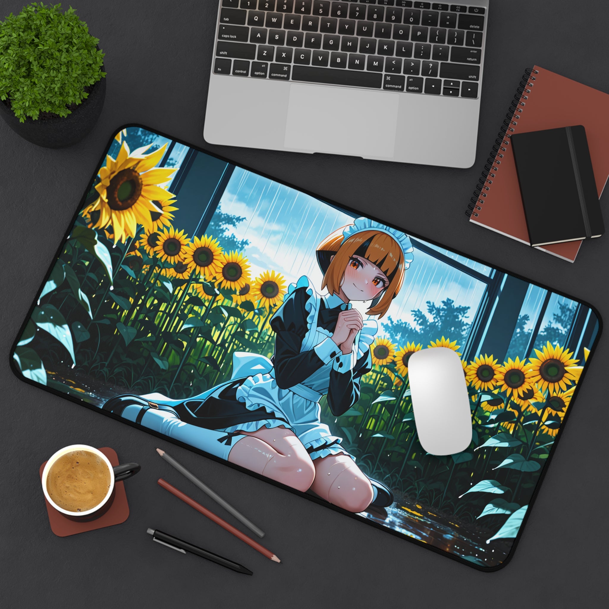 Gardenia Anime Desk Mat soft cute fan art flower field