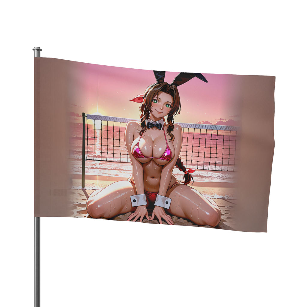 Aerith FF7 Anime Wall Flag Spicy Bunny Pinup Banner — Bunny Girls Pt. 8 (Spicy)