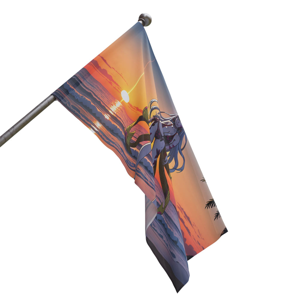 Daki Demon Slayer Spicy Wall Flag Sunset Beach Pinup — Beach Babes Pt. 2