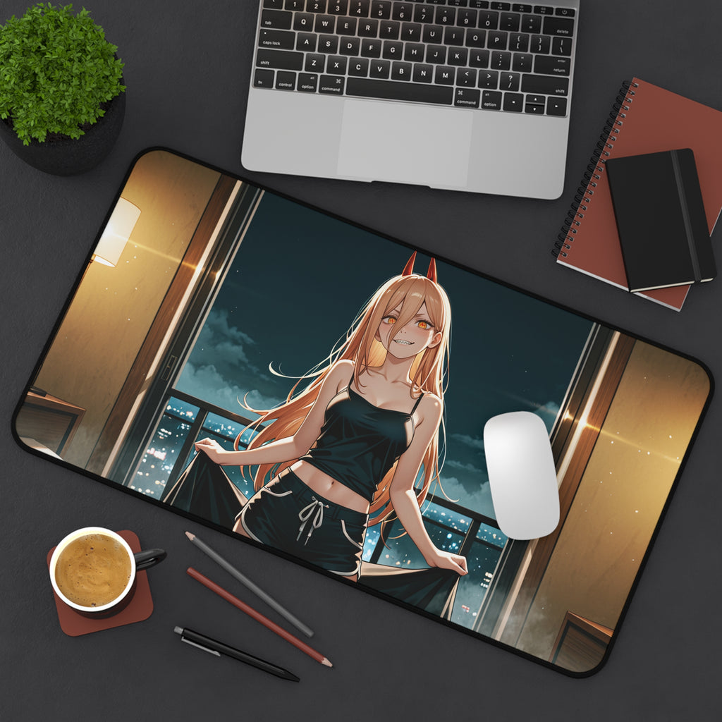 Power Chainsaw Man Anime Desk Mat Spicy | Pinup Fan Art Mouse Pad XL
