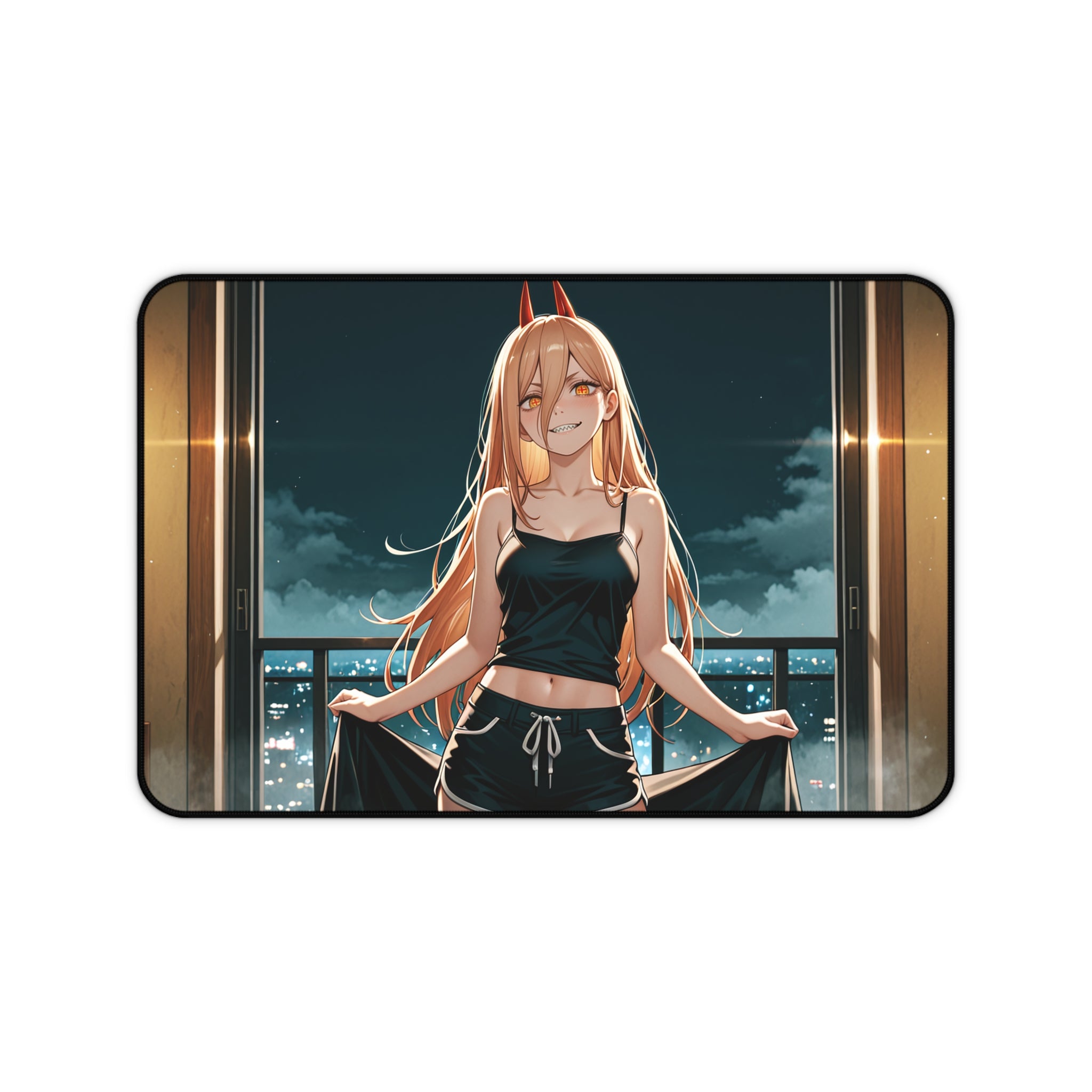 Power Chainsaw Man Anime Desk Mat Spicy | Pinup Fan Art Mouse Pad XL